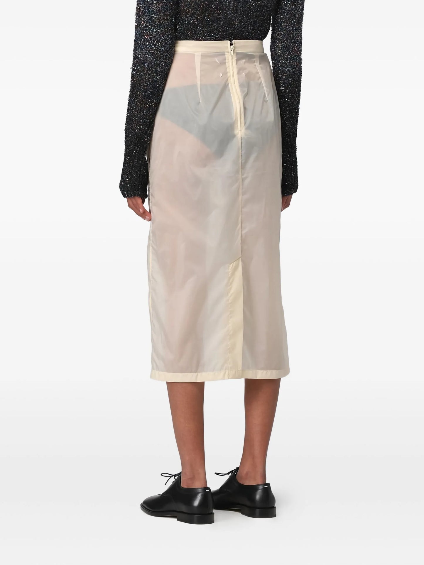 high-waisted midi skirt