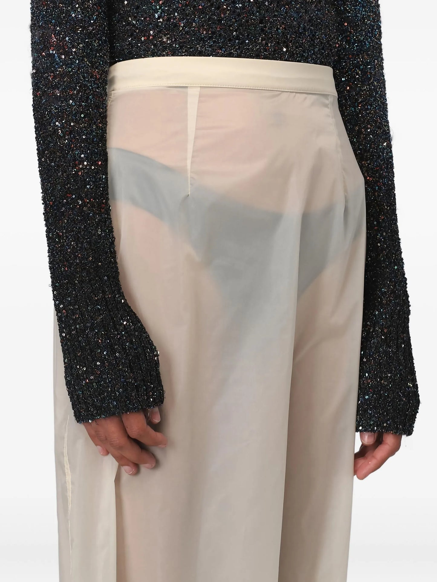 high-waisted midi skirt