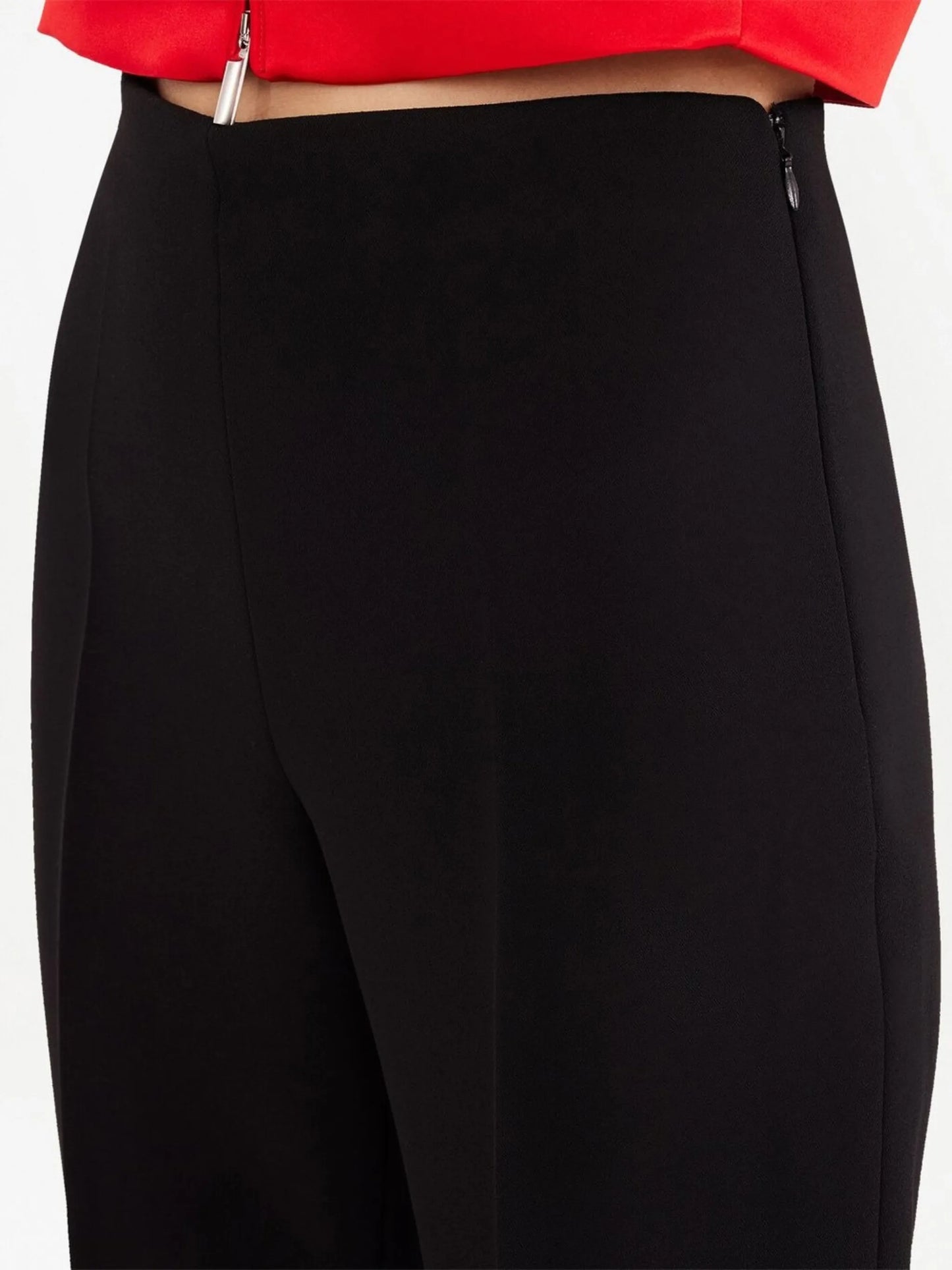 high-waist straight-leg trousers