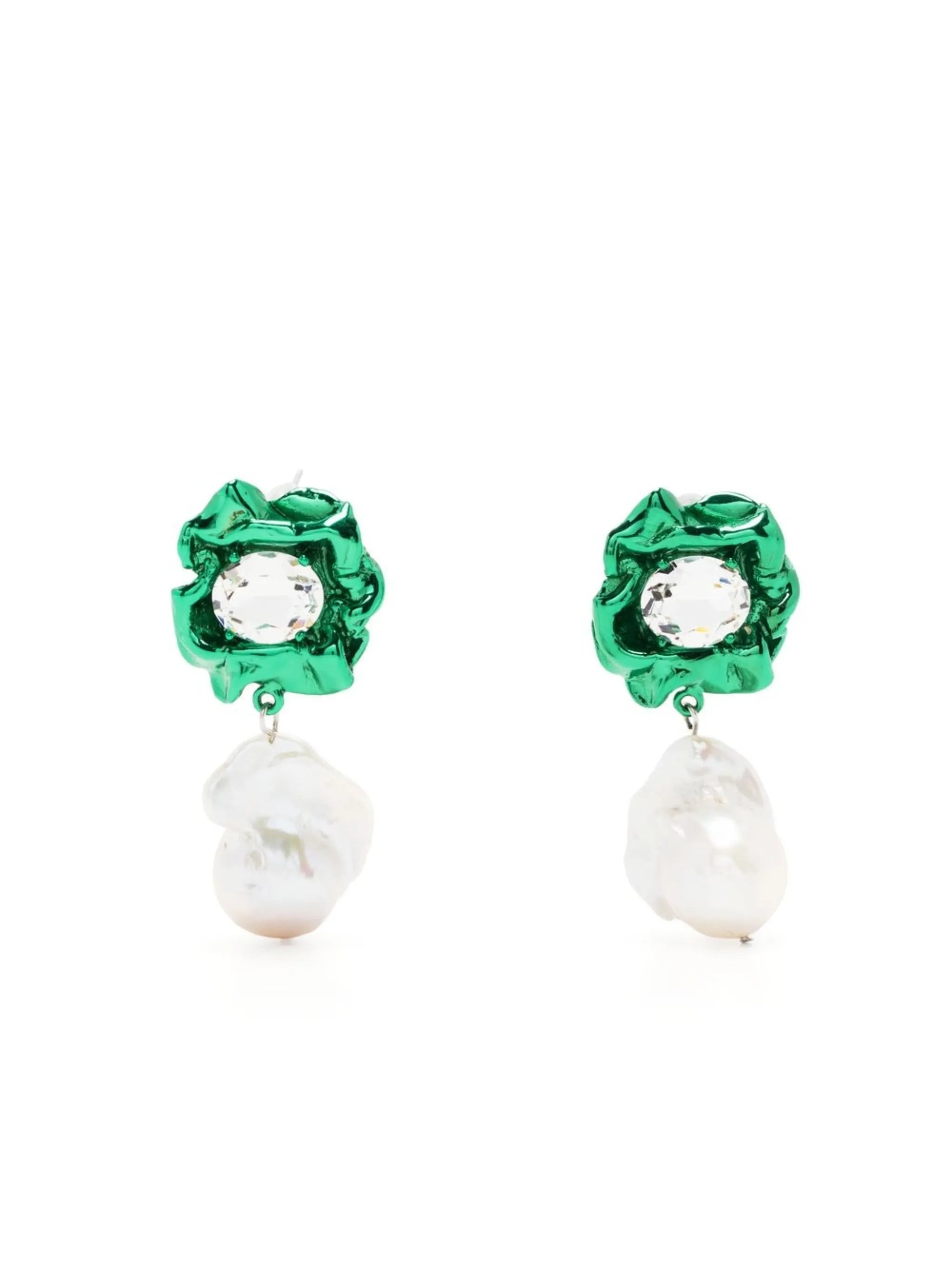 Lola crystal pearl drop earrings