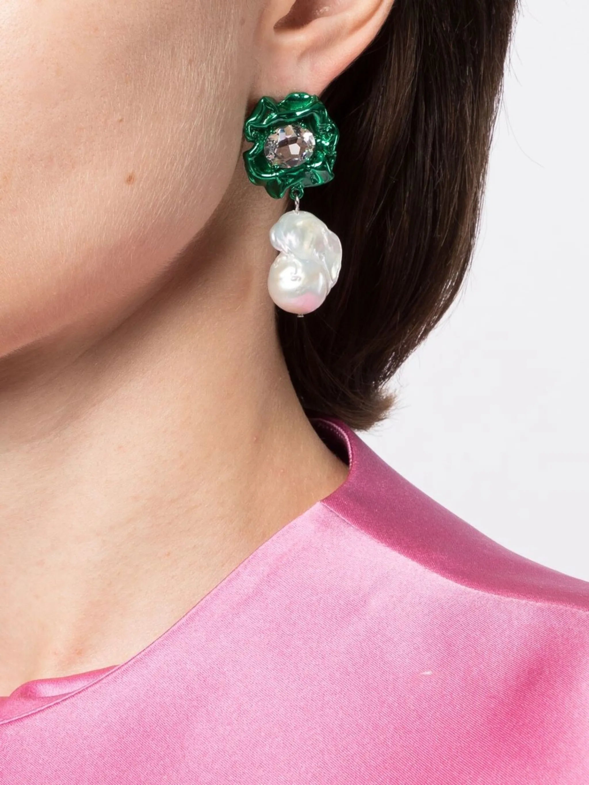 Lola crystal pearl drop earrings