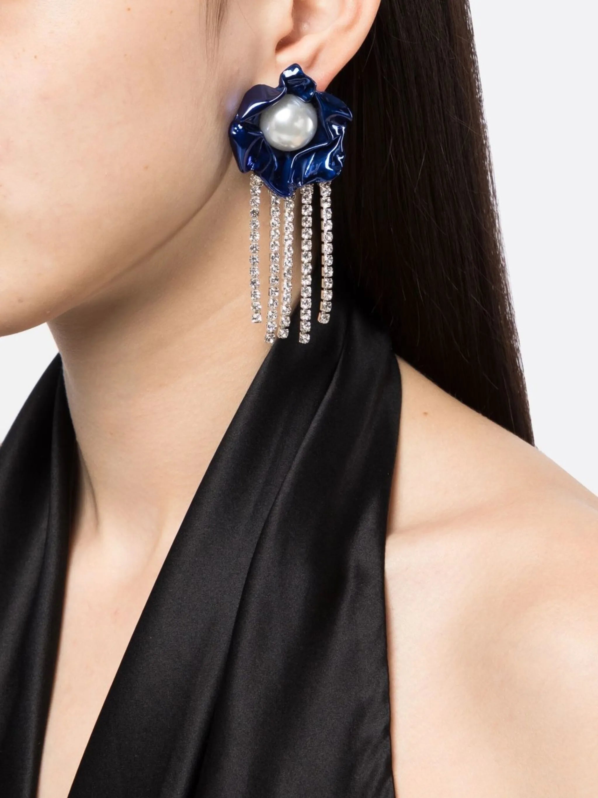 Titania pearl crystal drop earrings