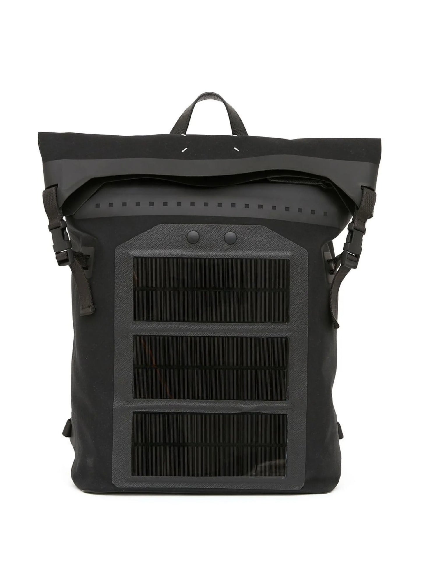 folded-top buckle-fastening backpack