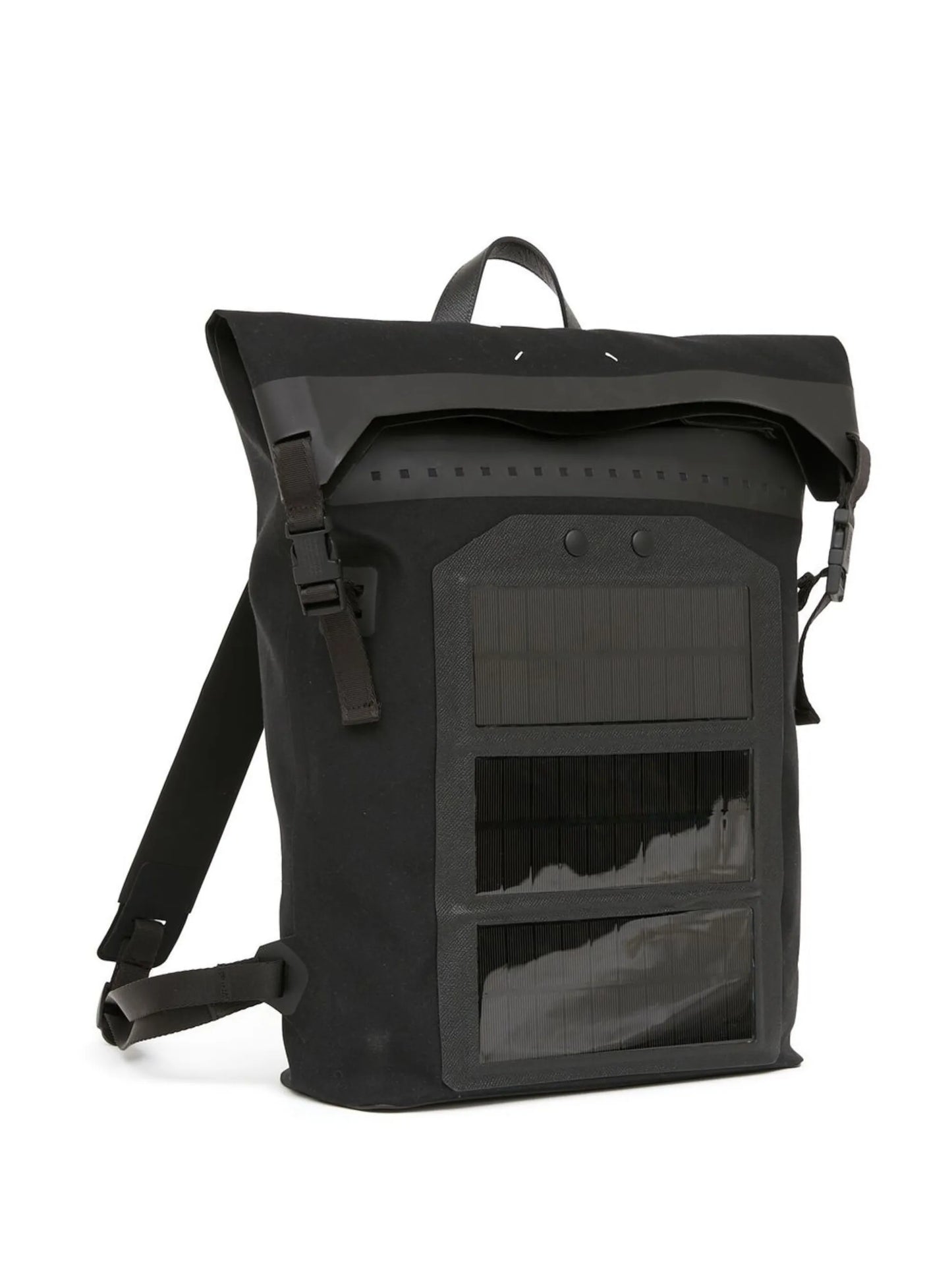 folded-top buckle-fastening backpack