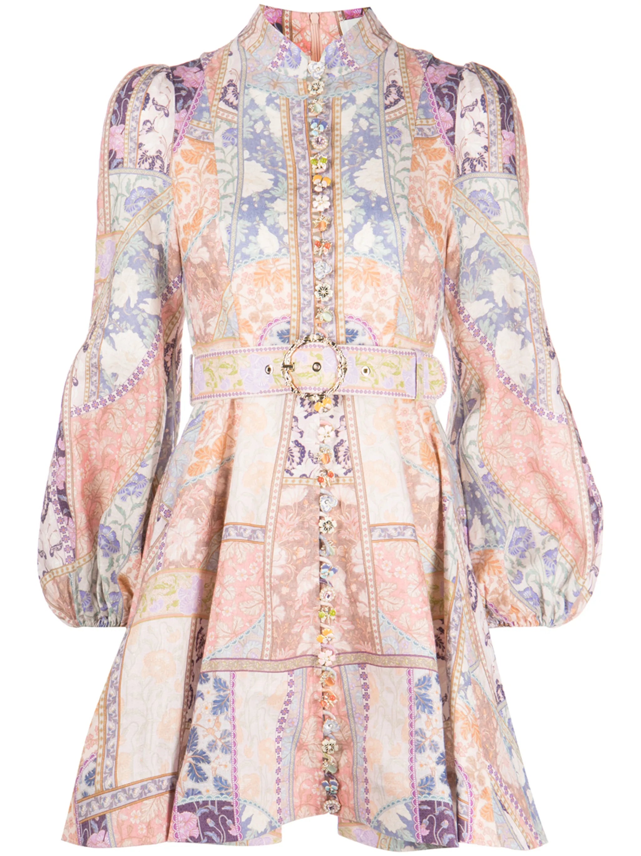 Kaleidoscope buttoned minidress