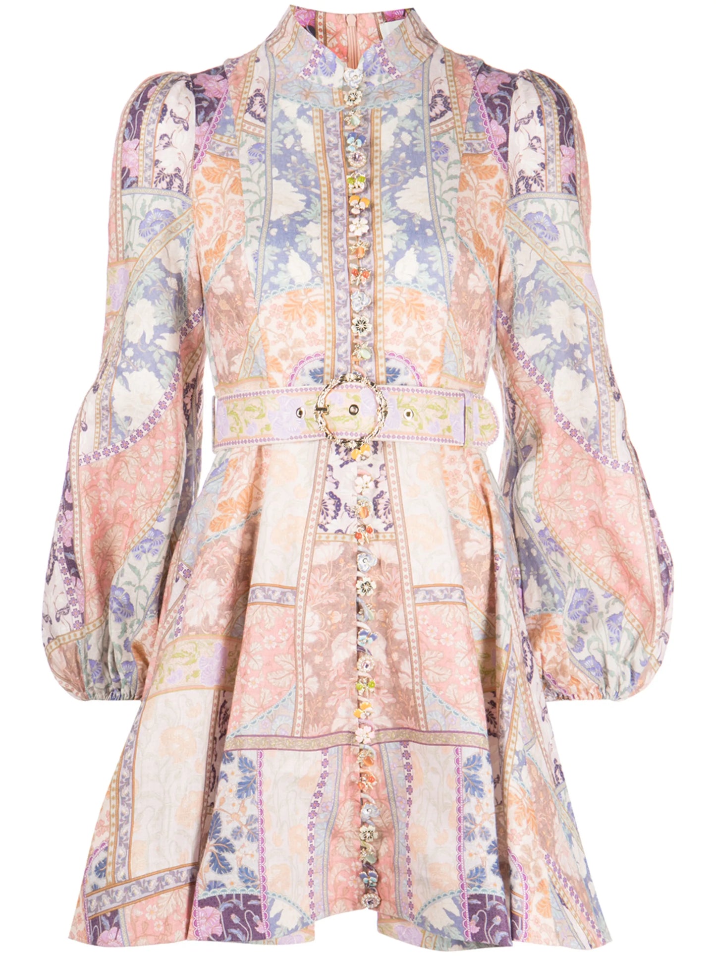 Kaleidoscope buttoned minidress