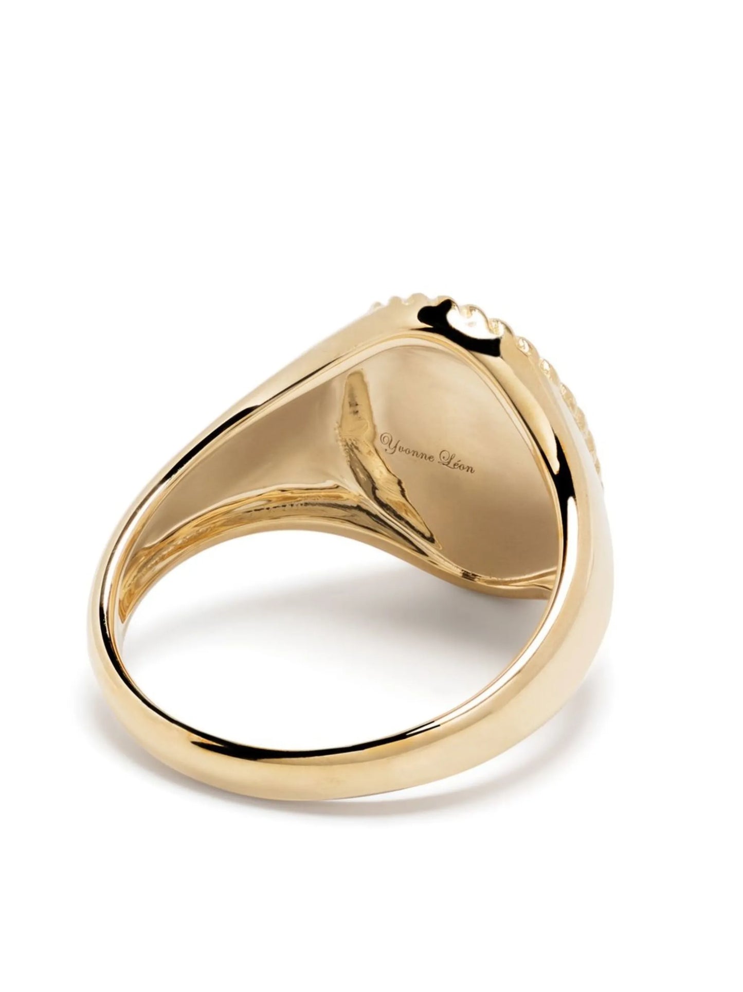 9kt yellow gold onyx diamond signet ring