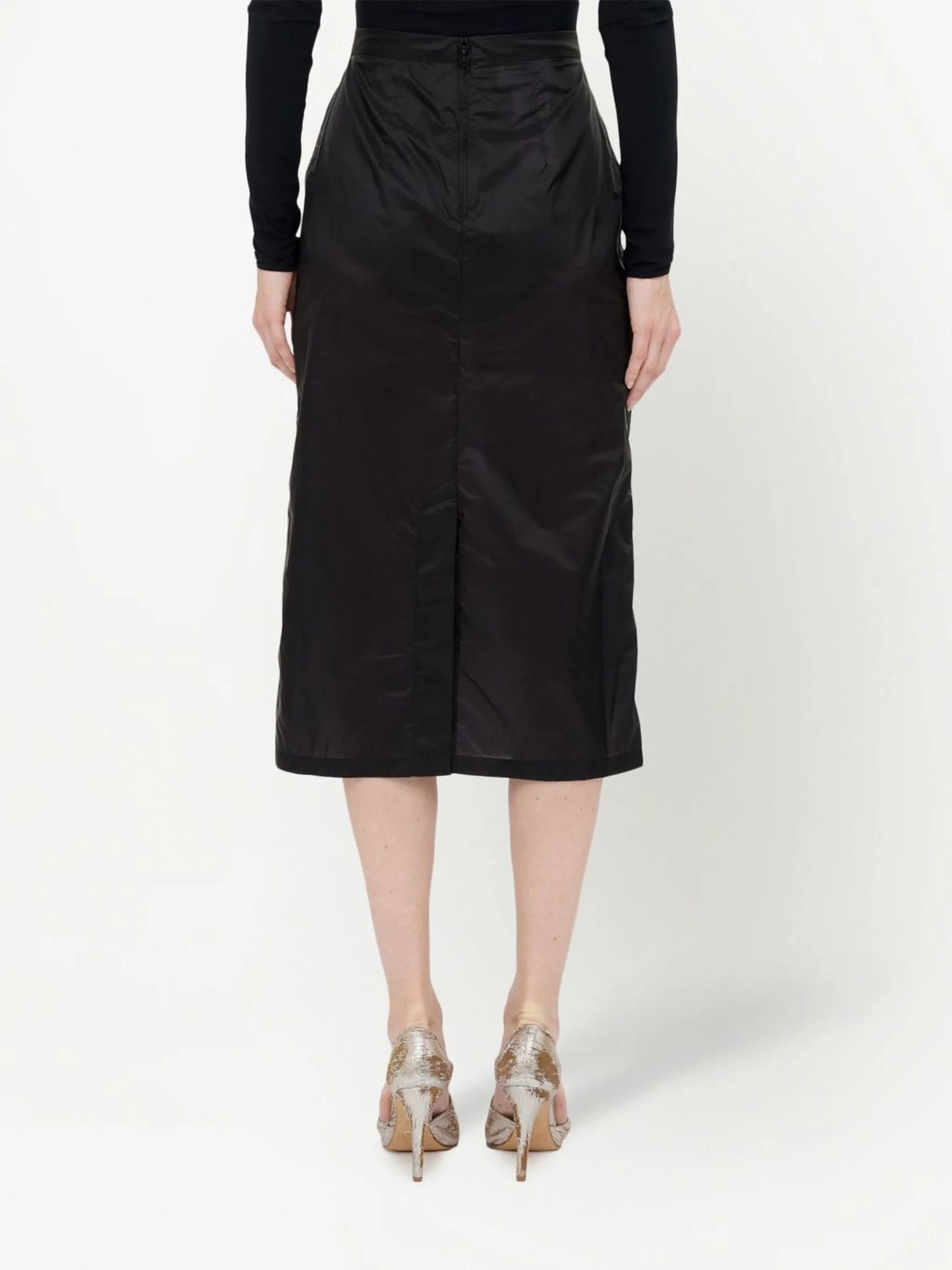 high-waisted midi skirt