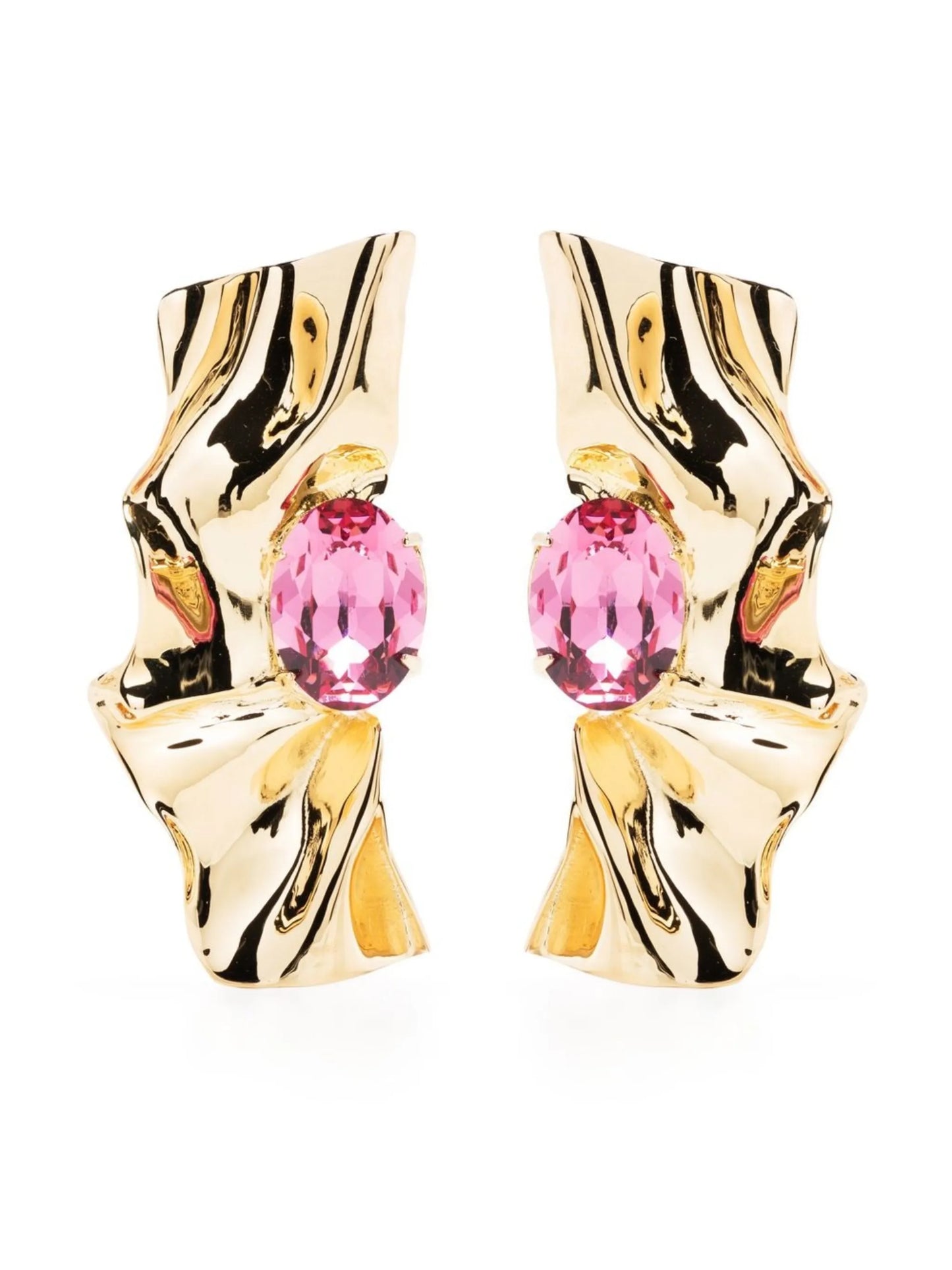 Pleat crystal earrings