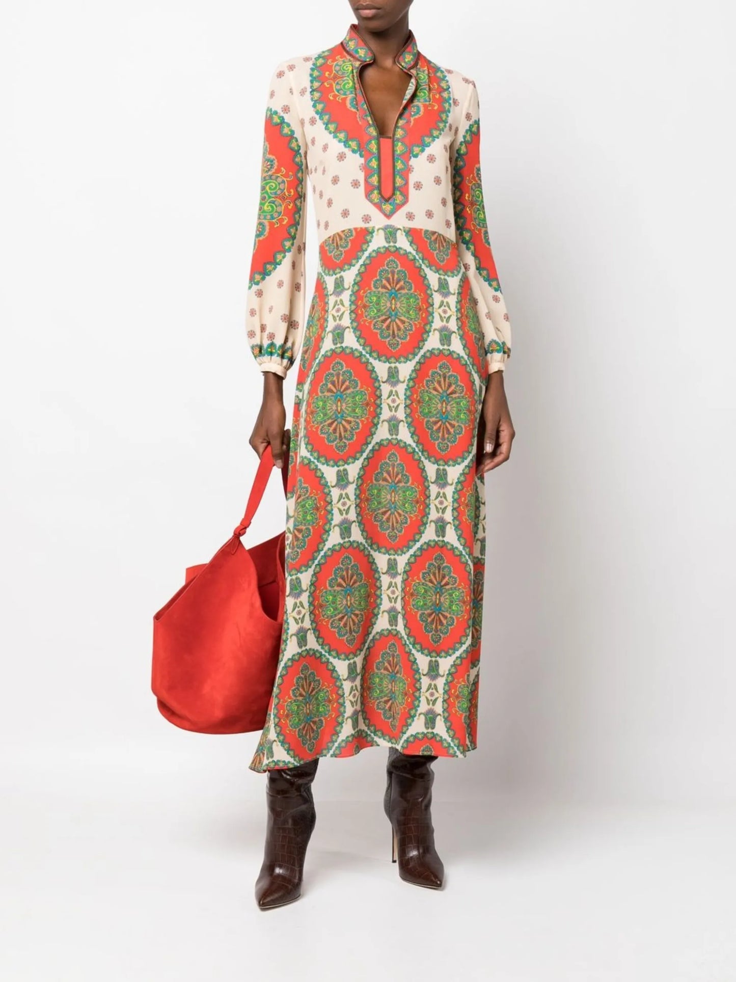 floral-print midi dress