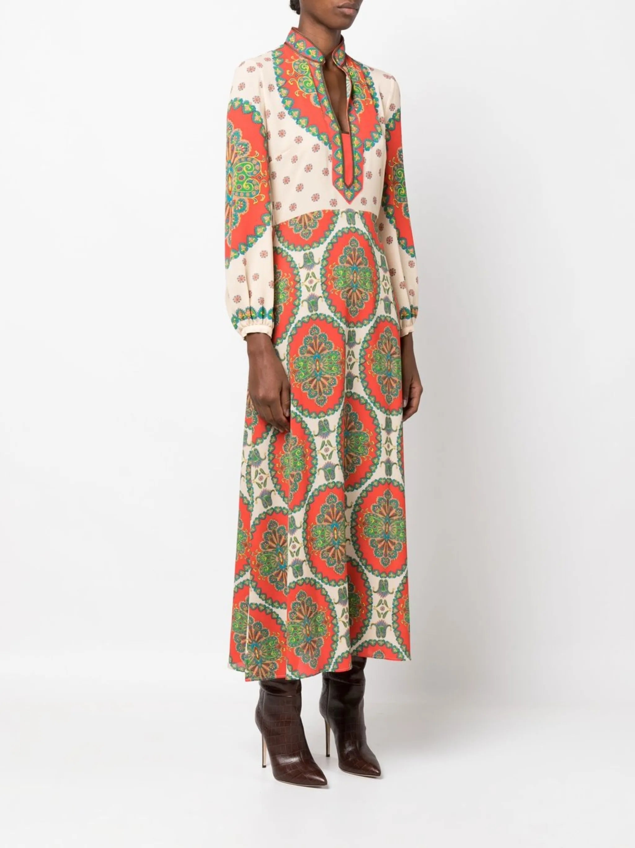 floral-print midi dress