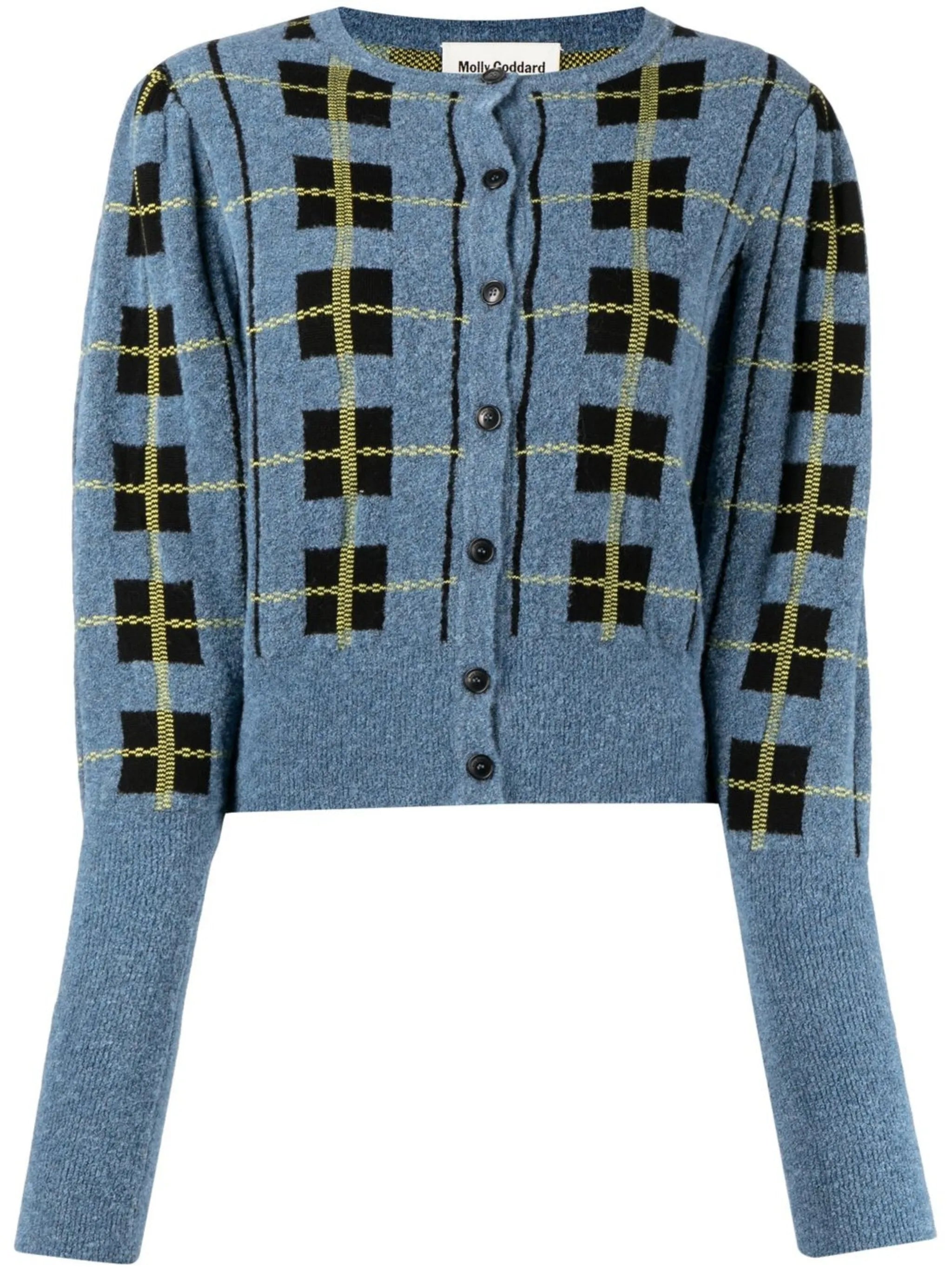 round-neck button-up cardigan