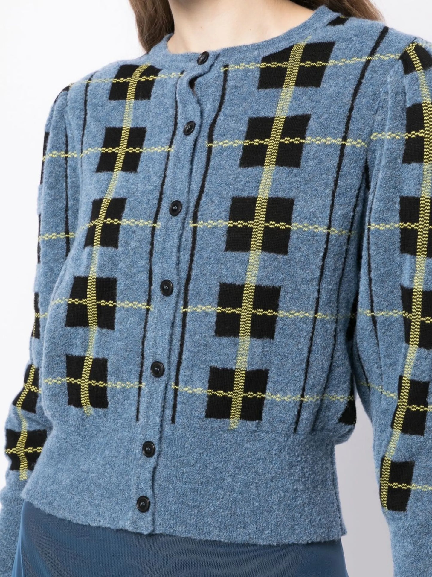 round-neck button-up cardigan