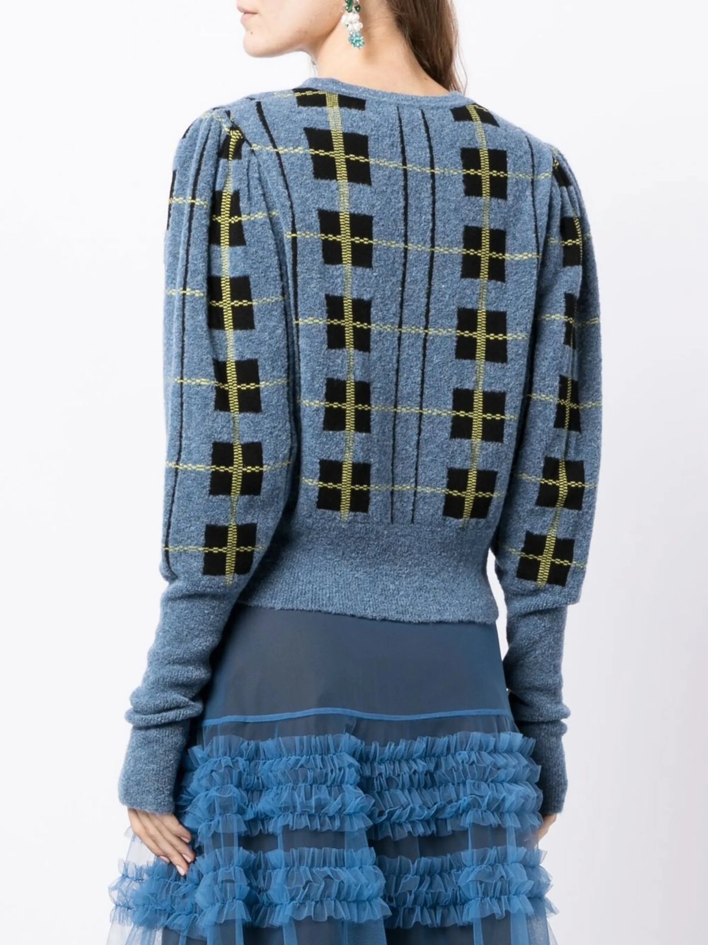 round-neck button-up cardigan
