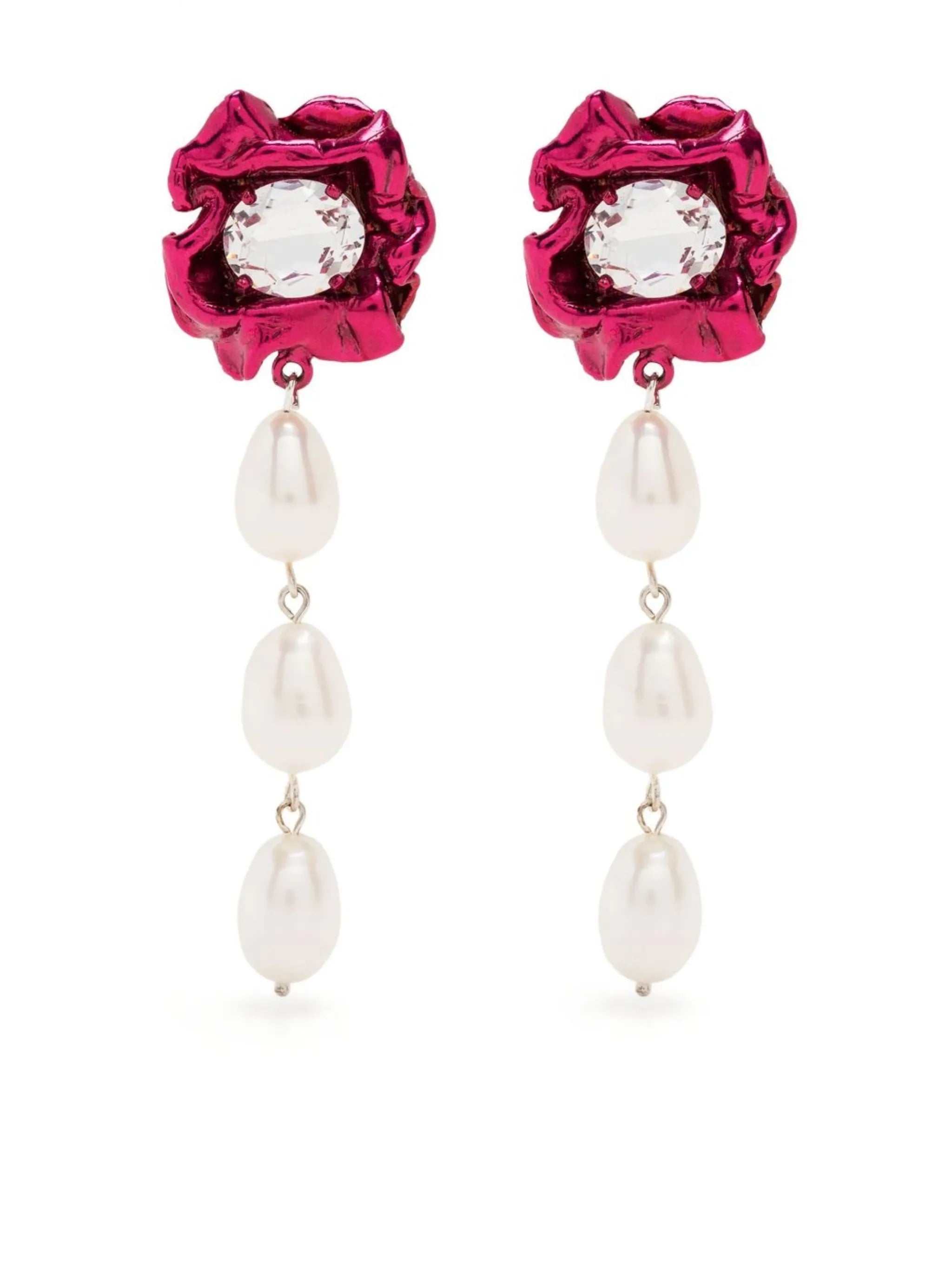 Lola crystal pearl drop earrings