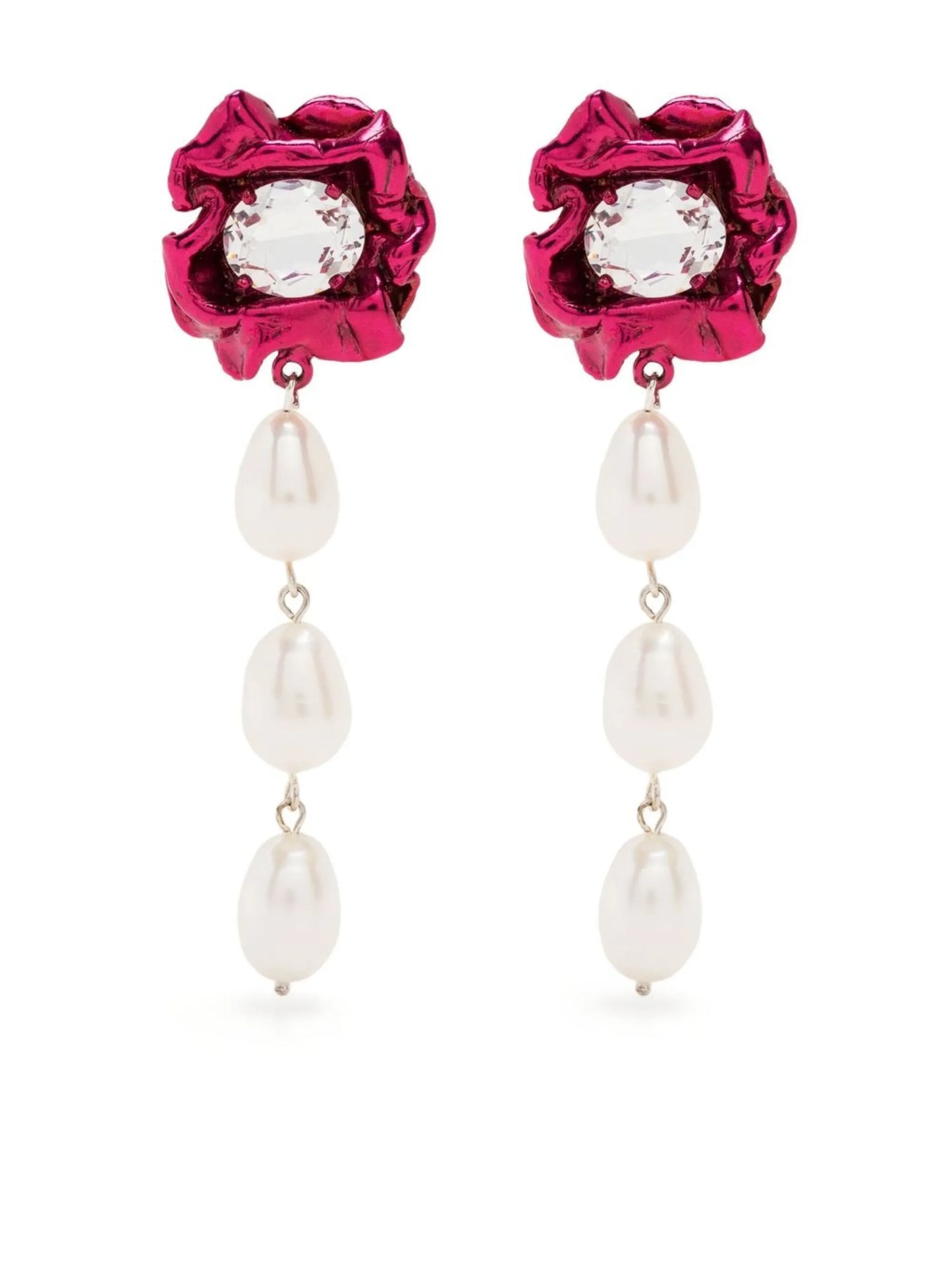 Lola crystal pearl drop earrings