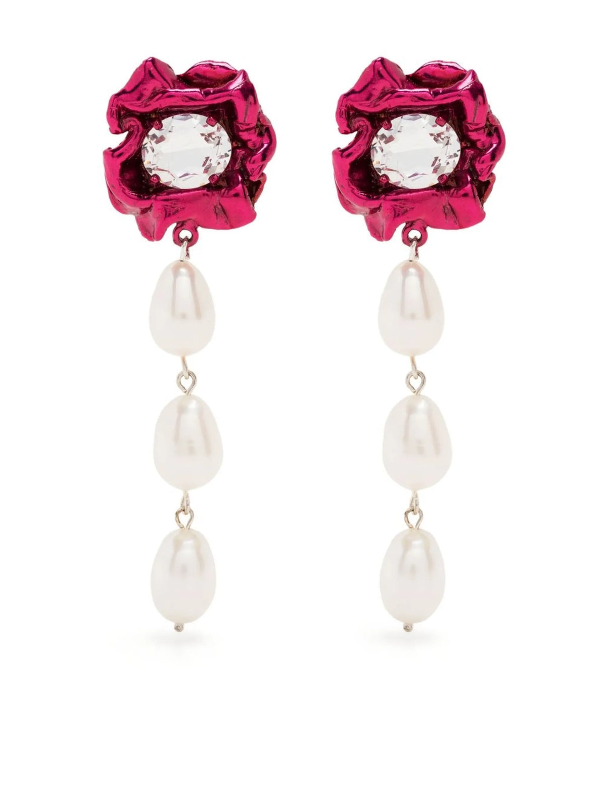 Lola crystal pearl drop earrings