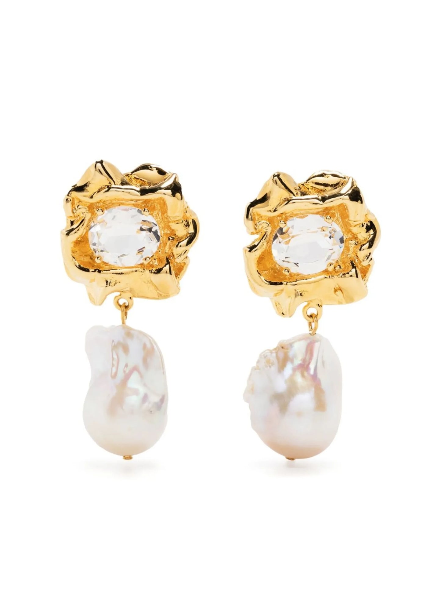 pearl-charm drop earrings