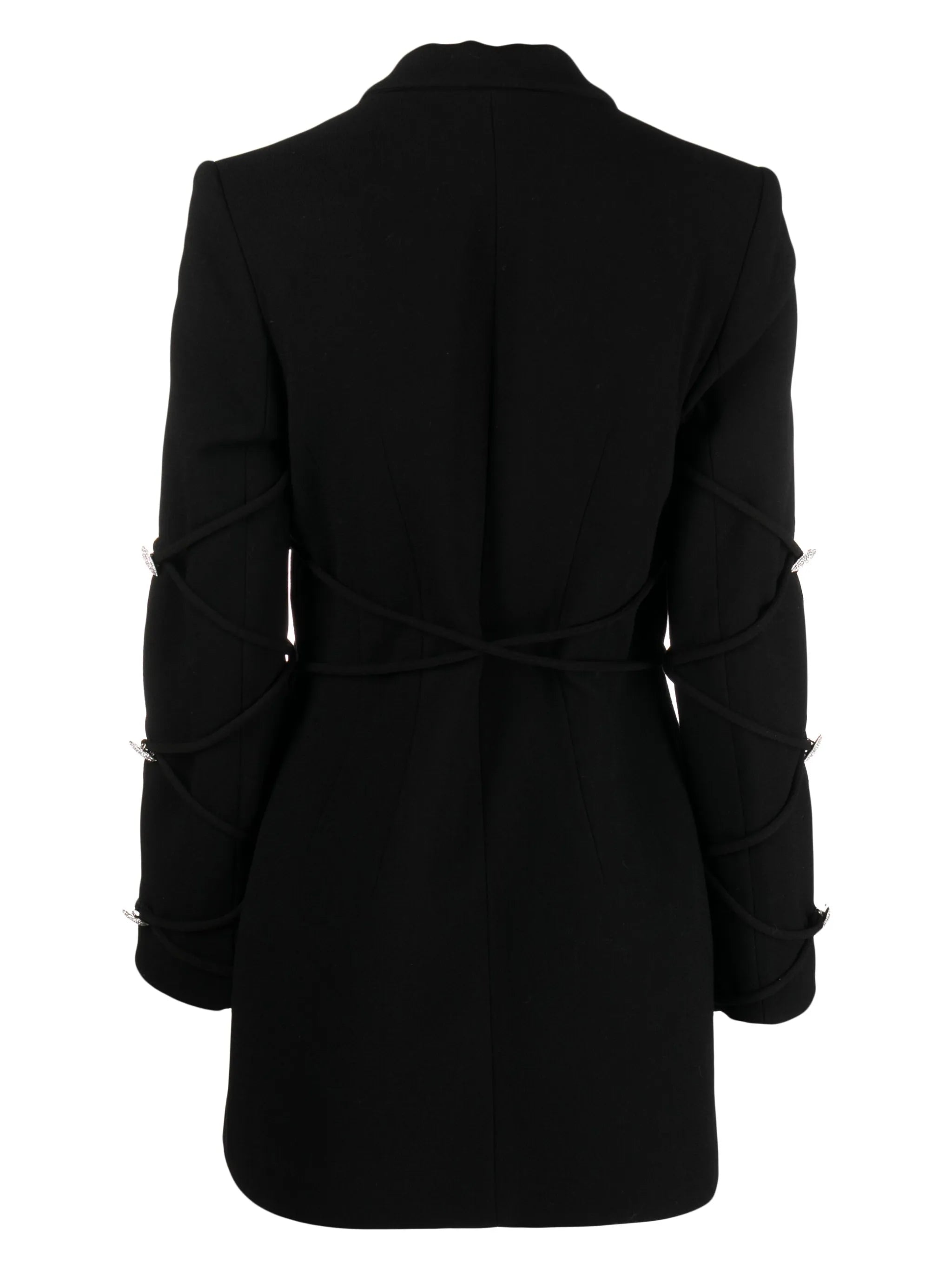 crystal-embellished belted blazer dress