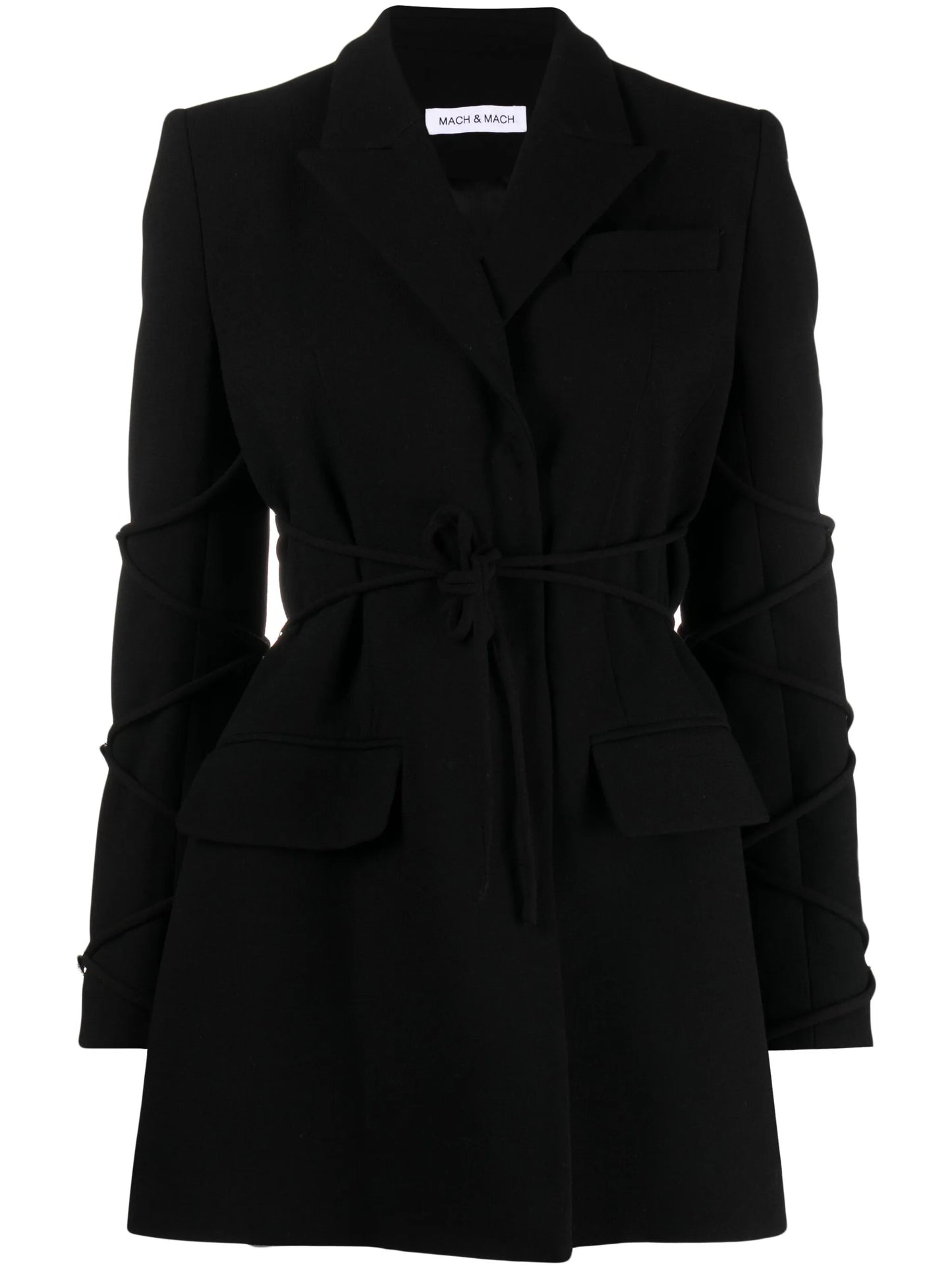 crystal-embellished belted blazer dress