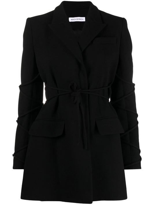 crystal-embellished belted blazer dress