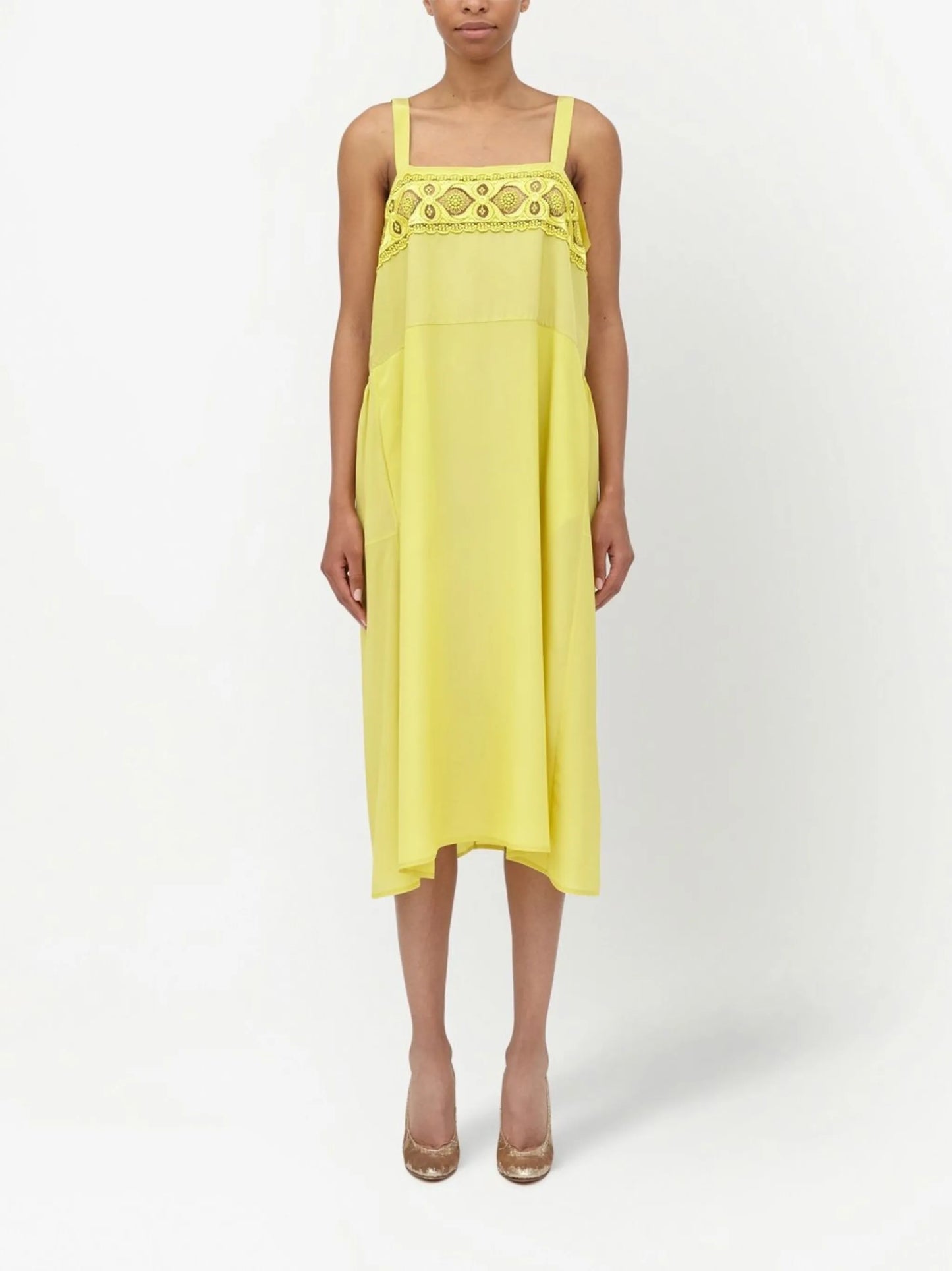 embroidered midi dress