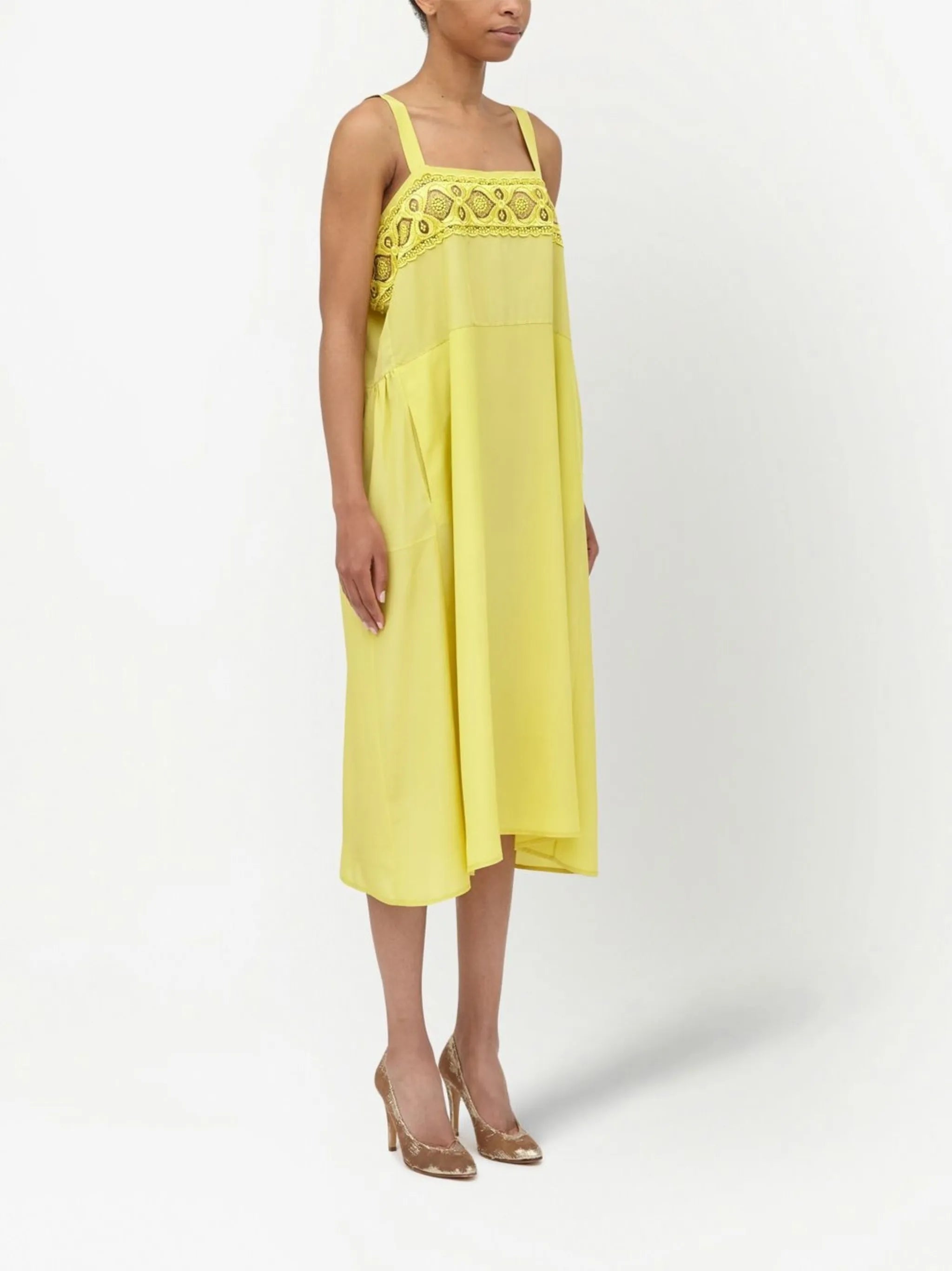 embroidered midi dress