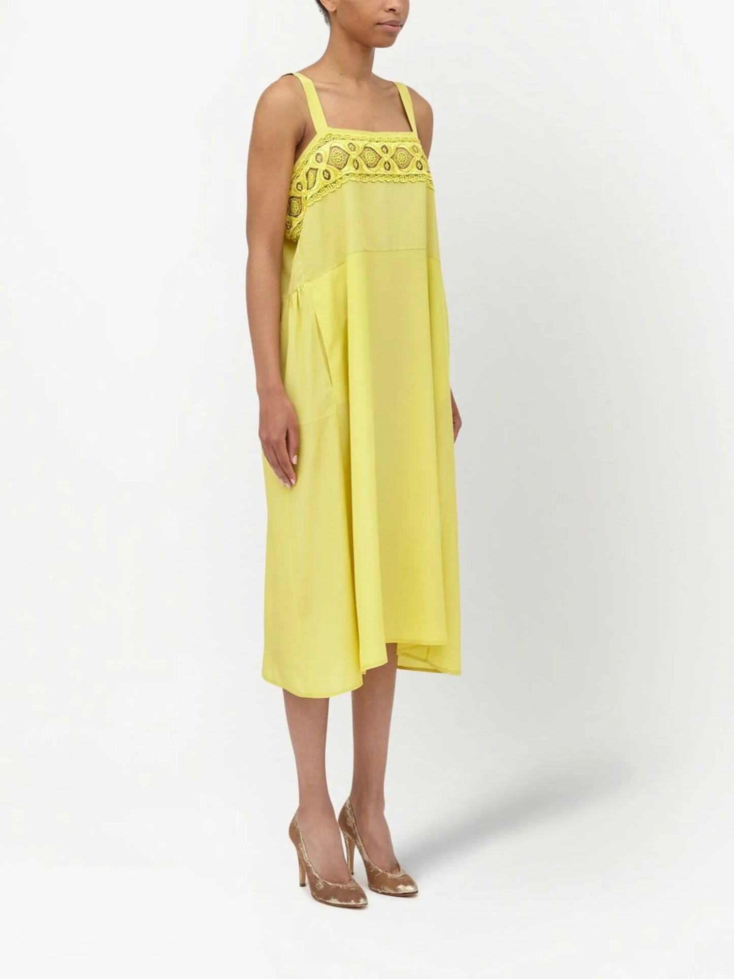 embroidered midi dress