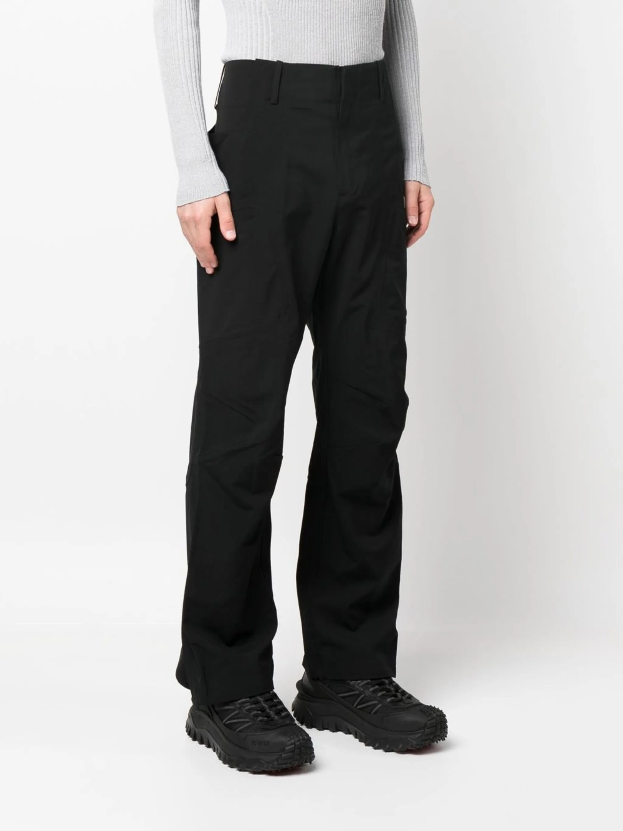 straight-leg wool trousers