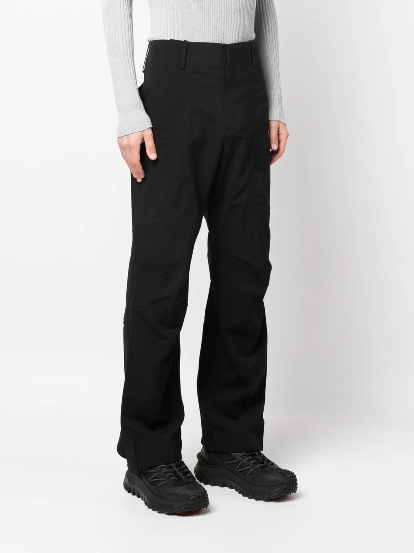straight-leg wool trousers