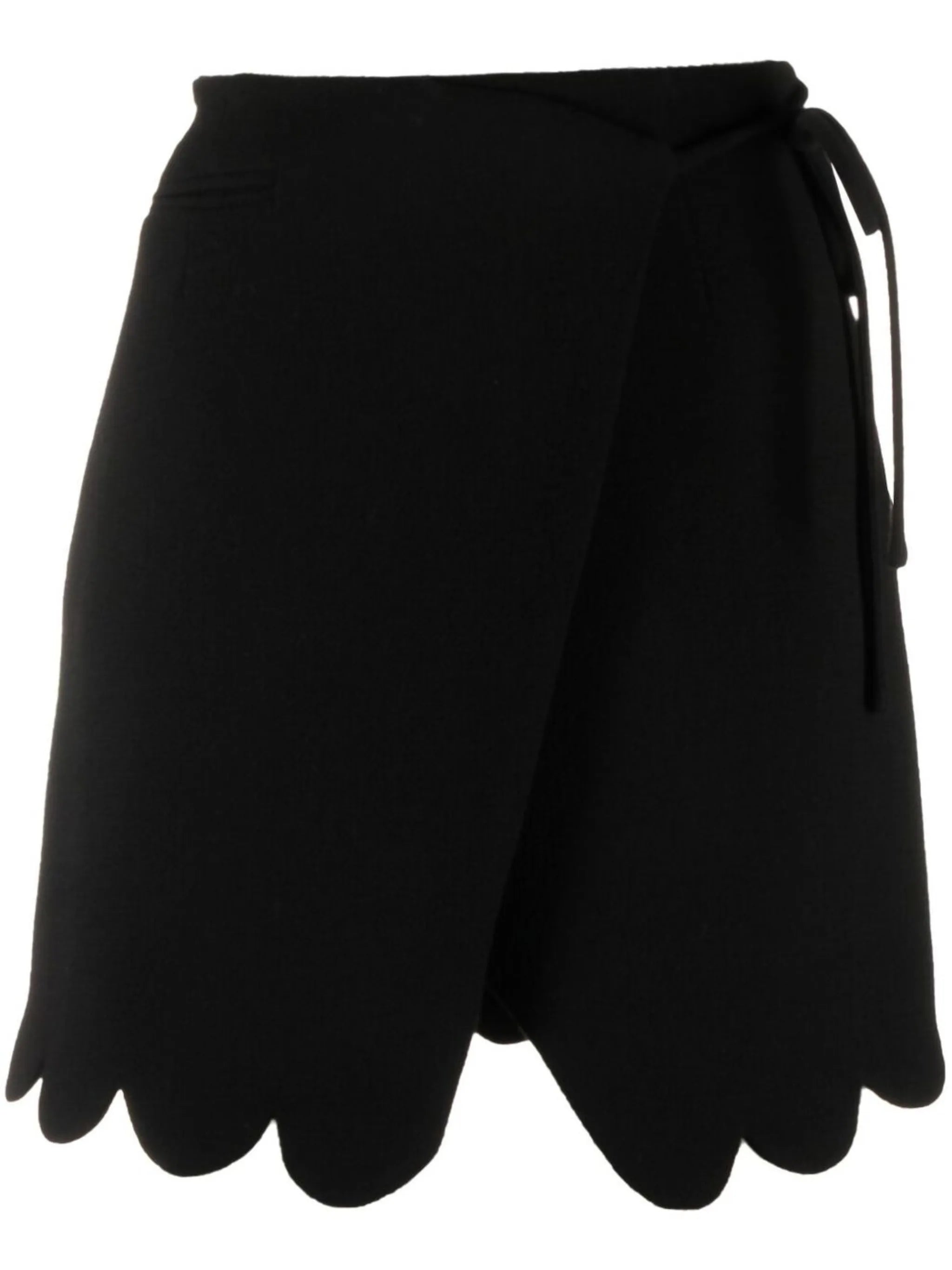 scalloped-hem mini skirt