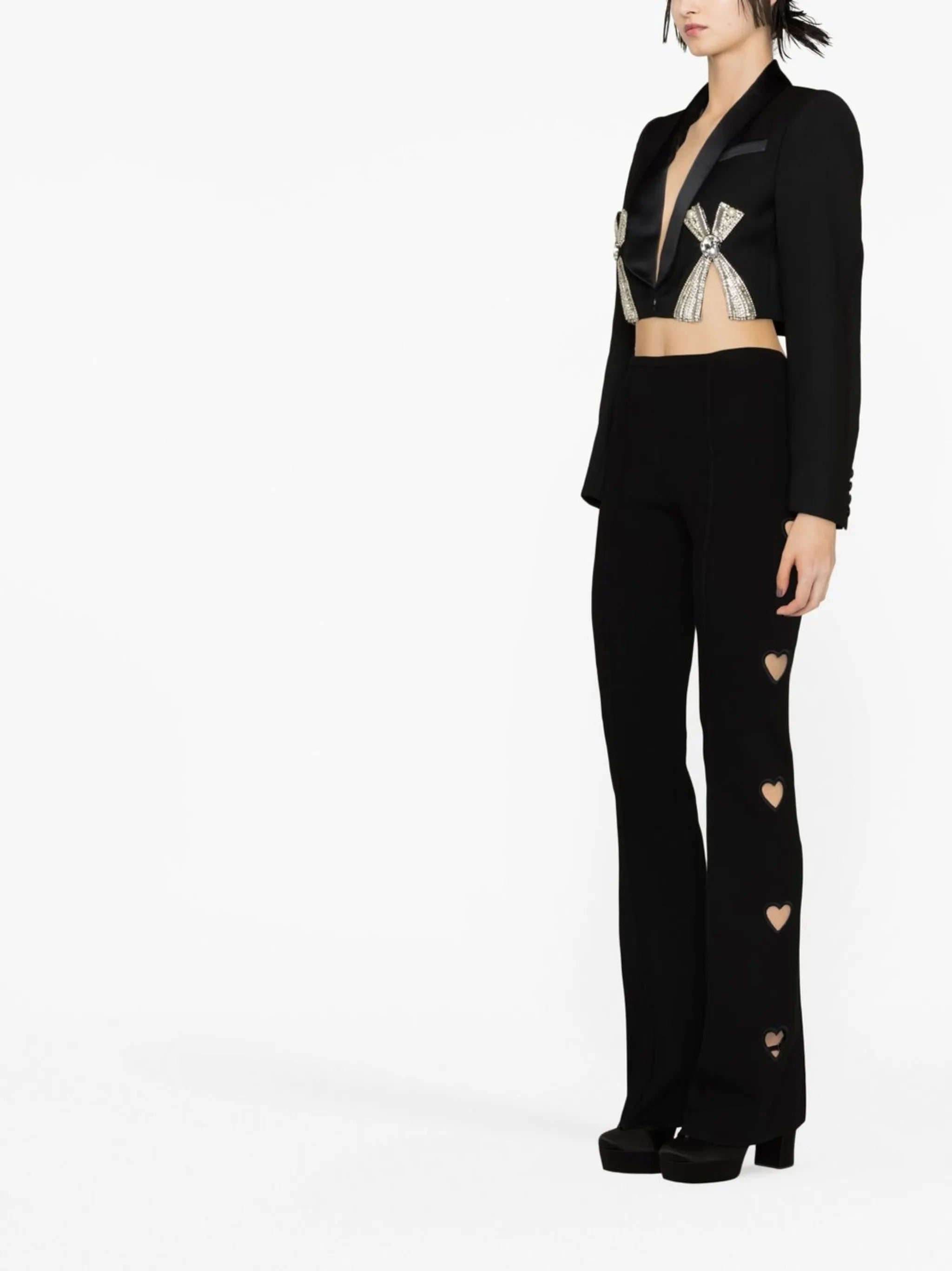 heart cut-out trousers