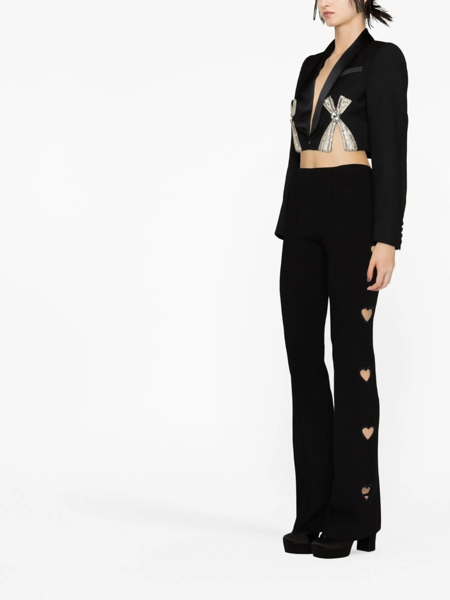 heart cut-out trousers