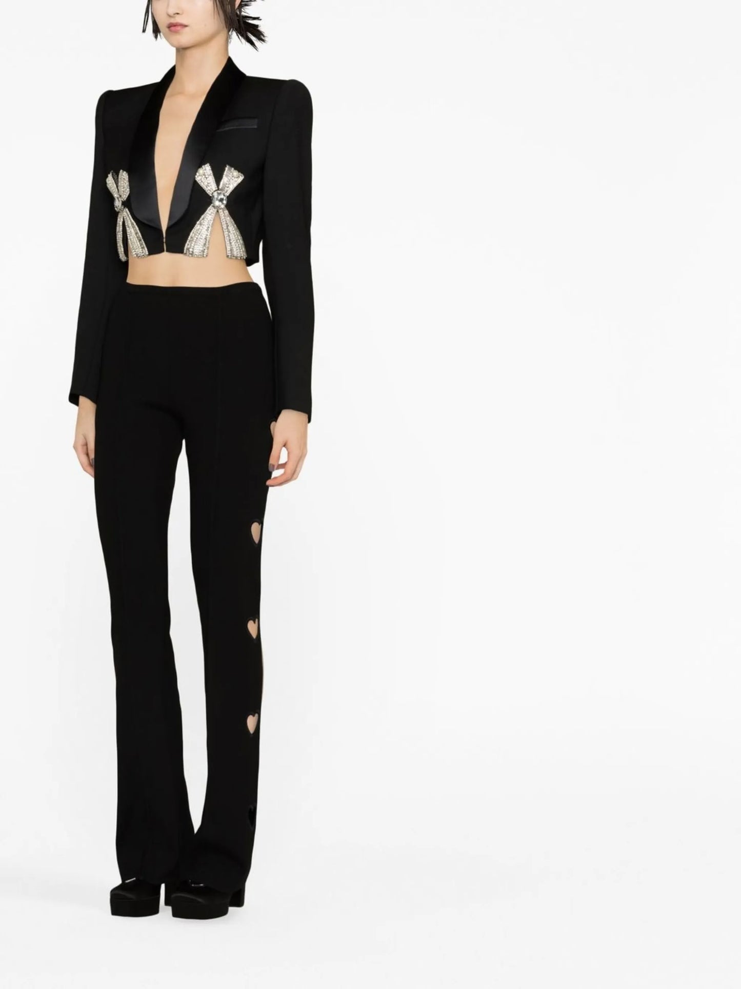 heart cut-out trousers