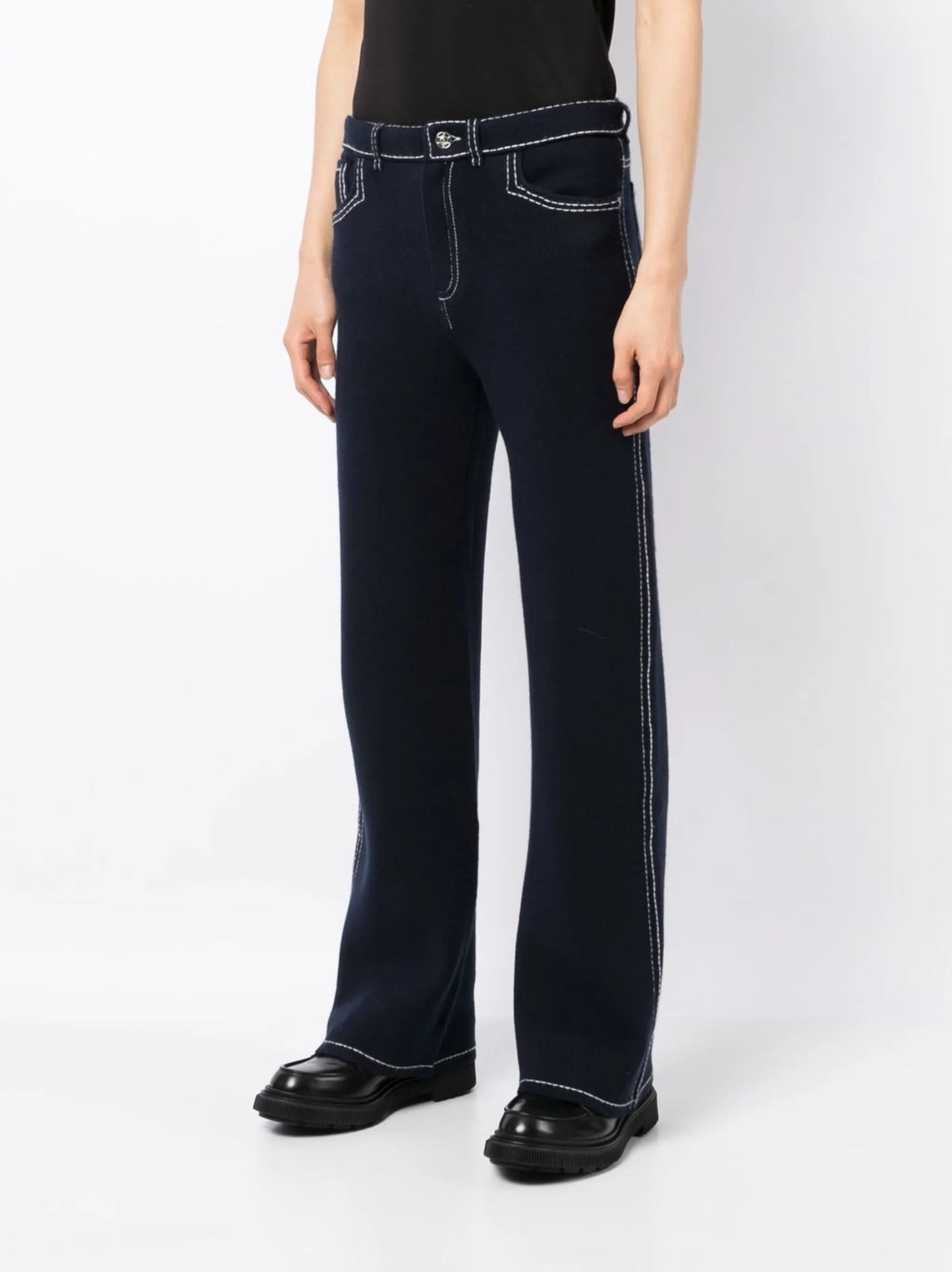 high-rise wide-leg trousers