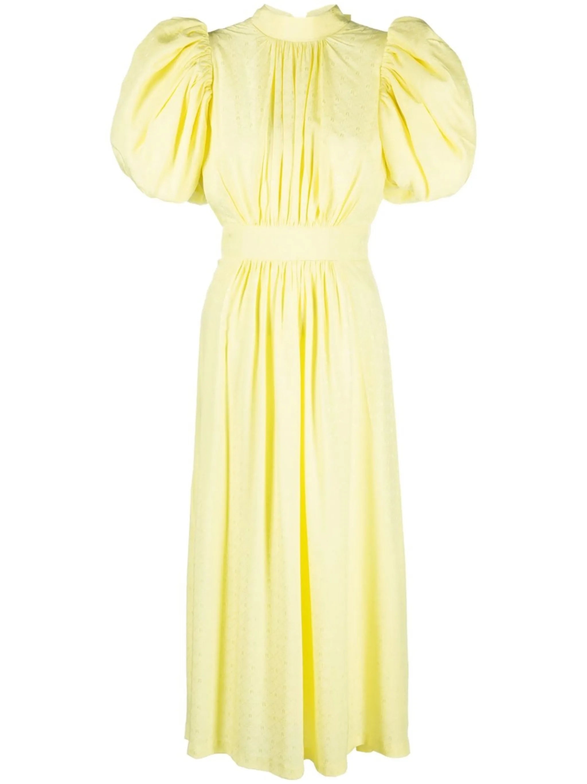 Noon puff-sleeve midi dress