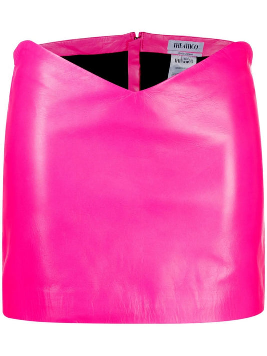 asymmetric leather pencil skirt