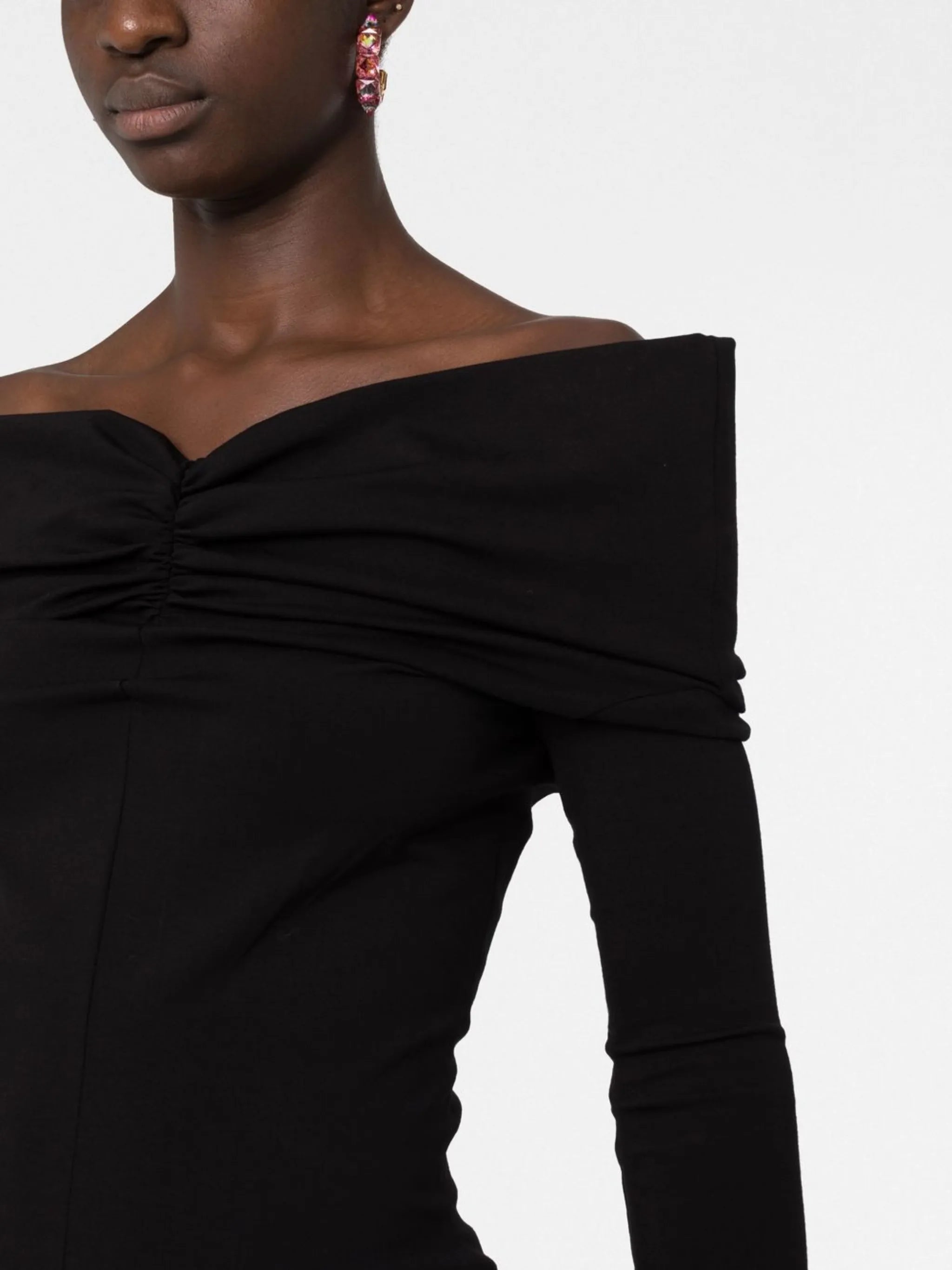 off-shoulder maxi dress
