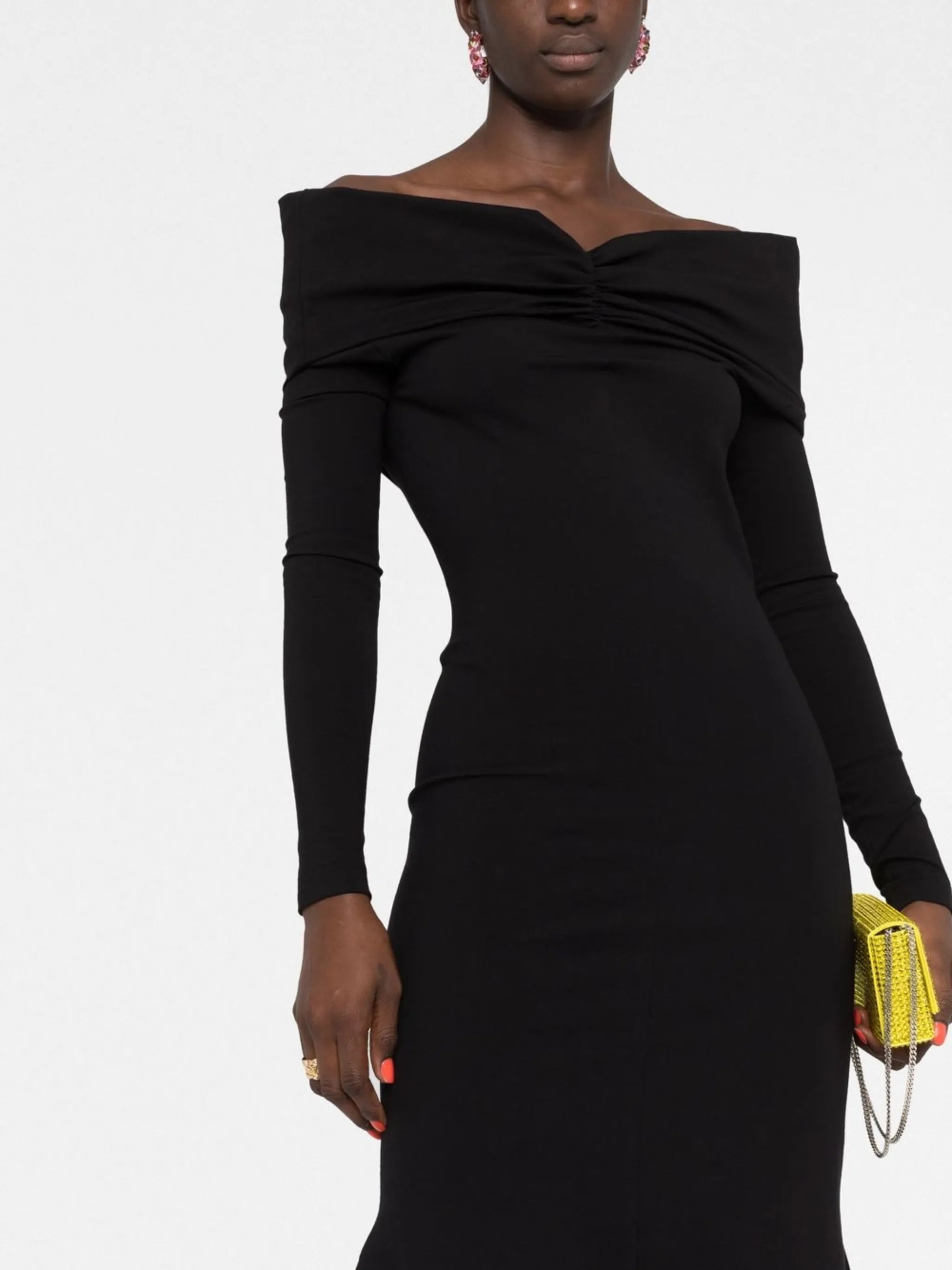 off-shoulder maxi dress