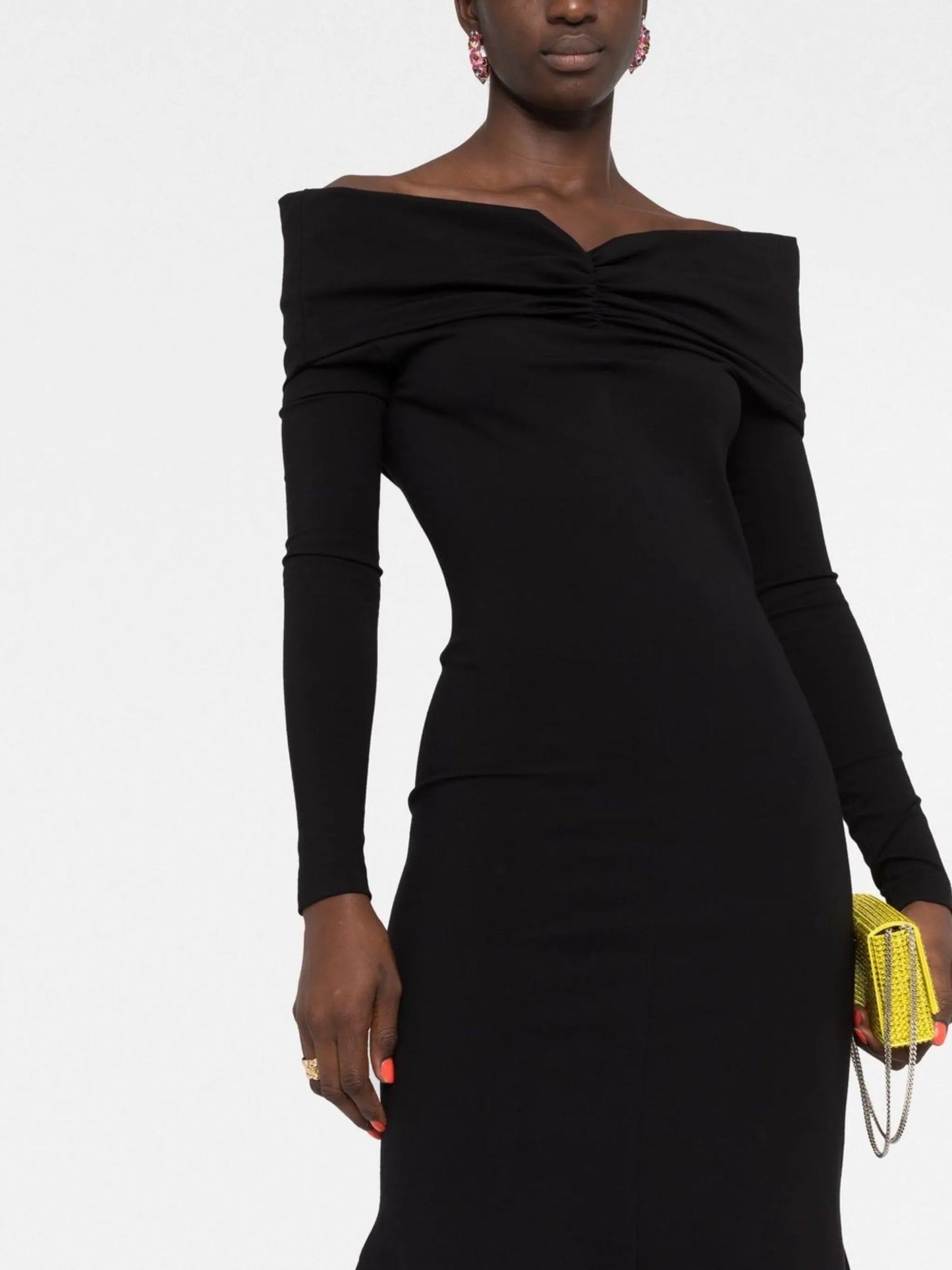 off-shoulder maxi dress