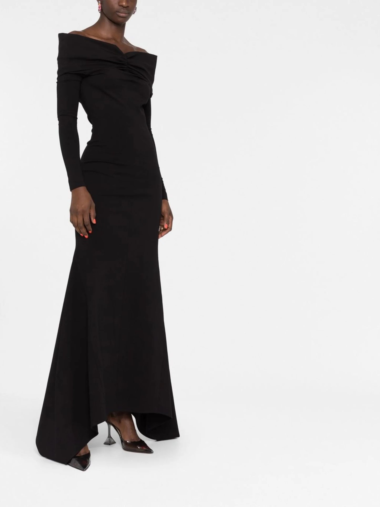off-shoulder maxi dress