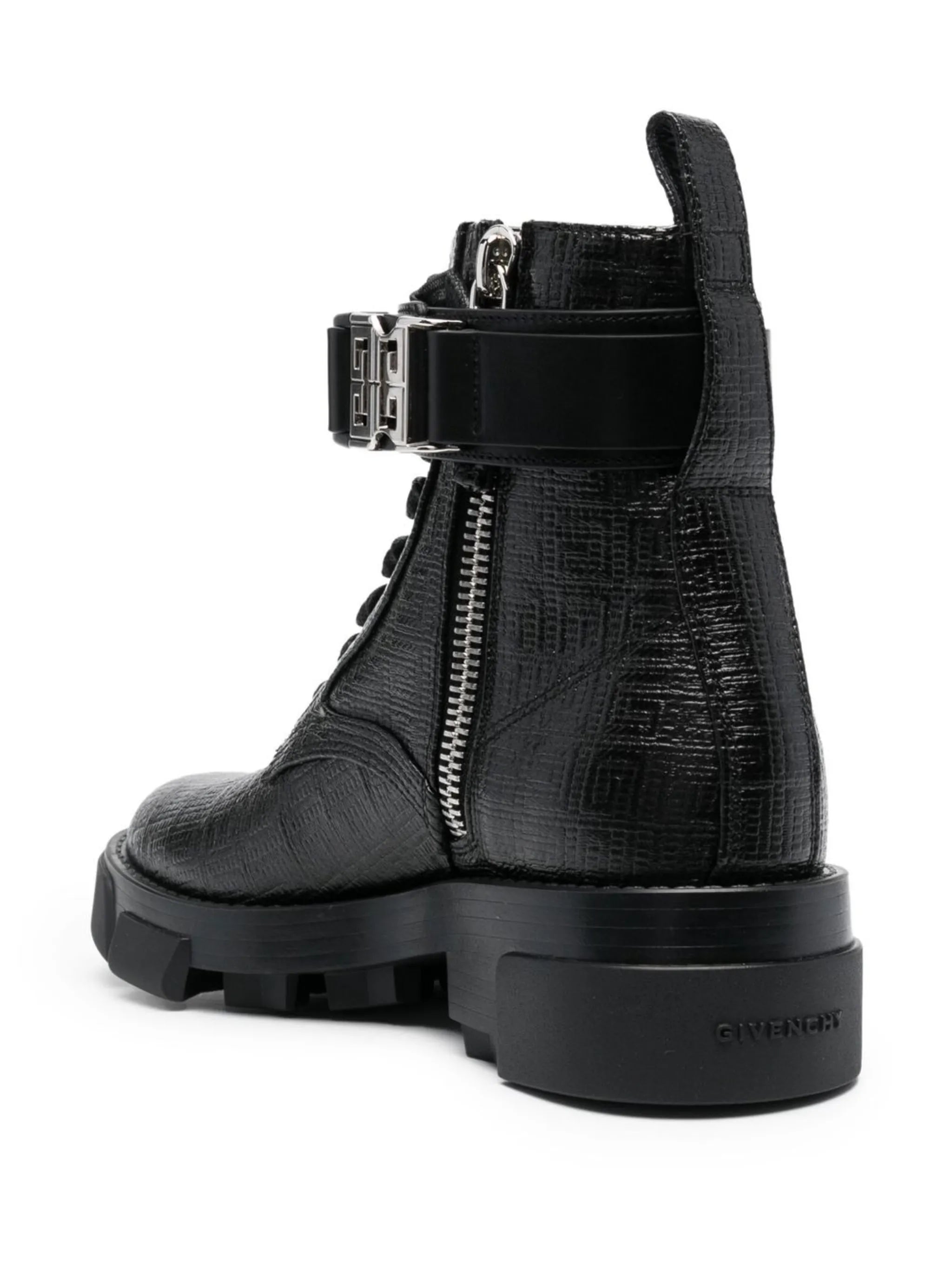 4G-embossed leather ankle boots