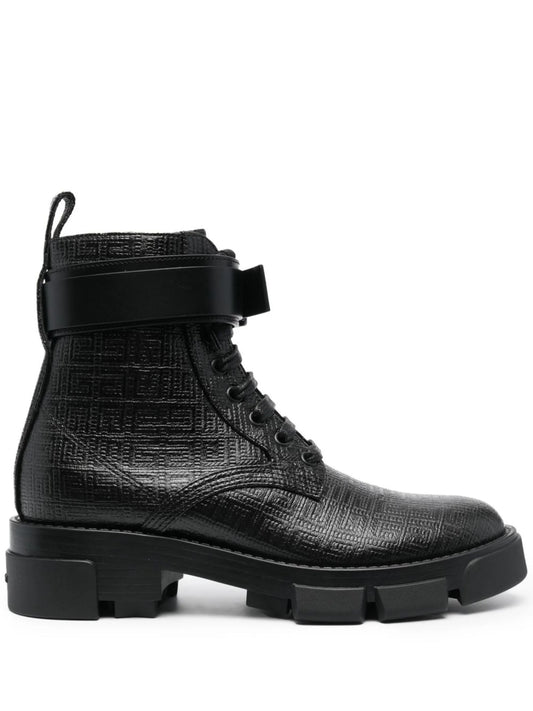 4G-embossed leather ankle boots