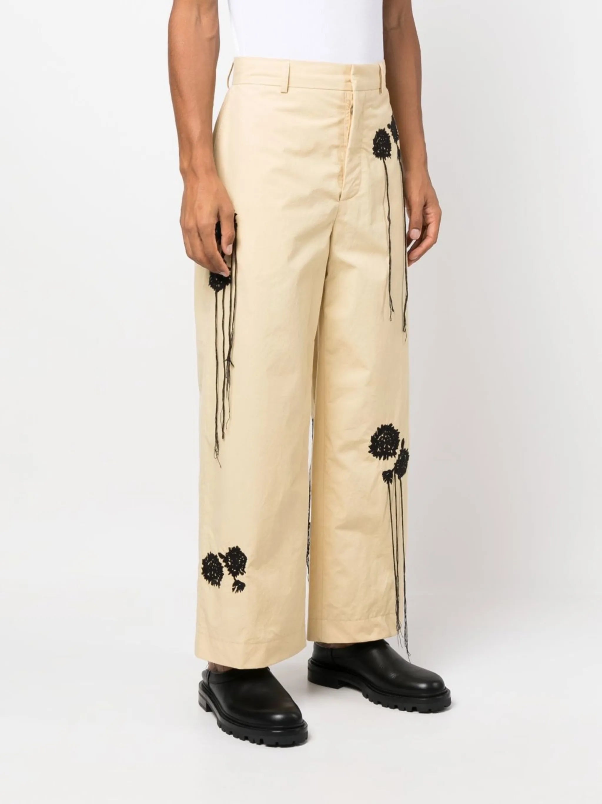floral-print cropped trousers