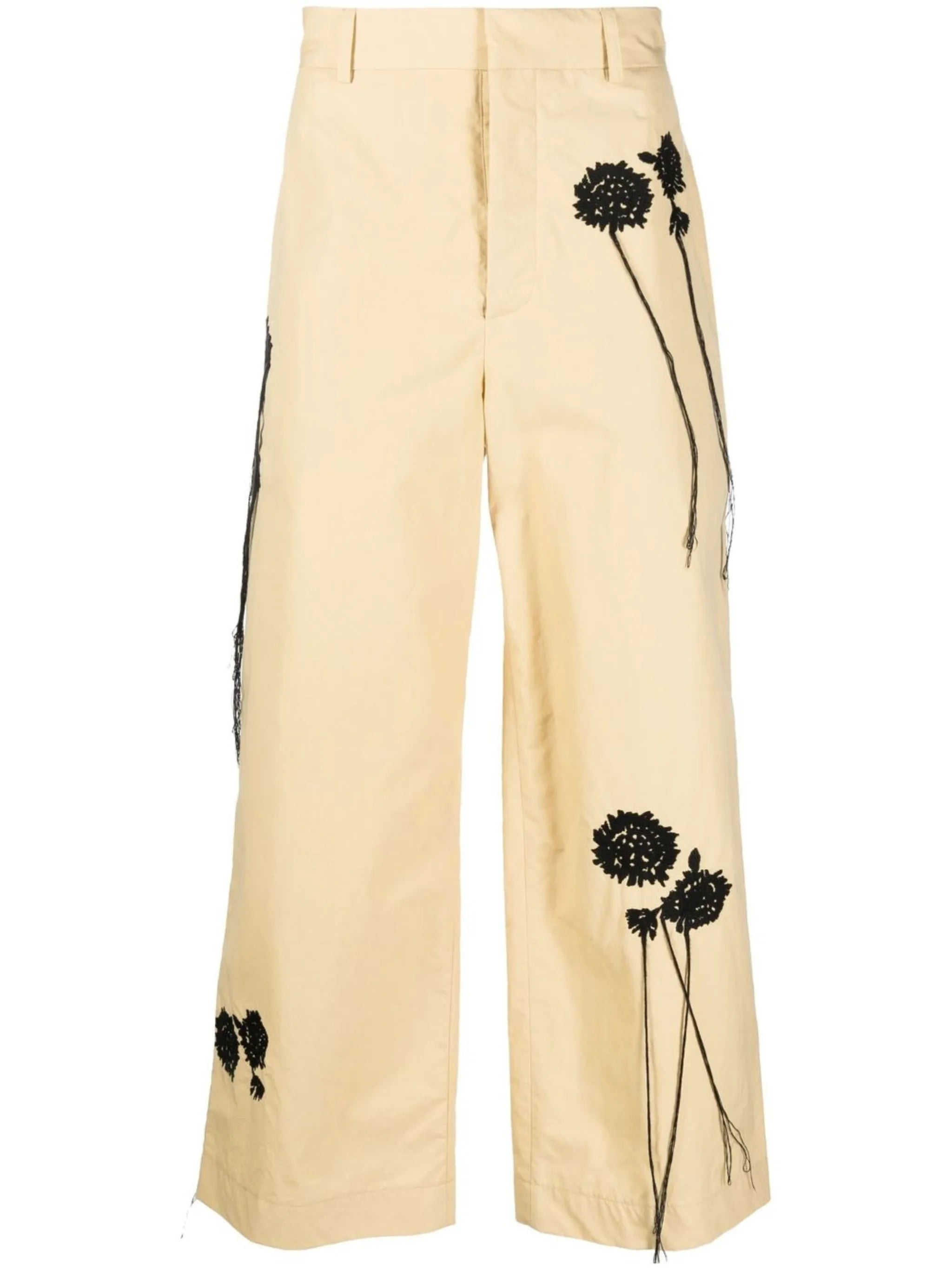 floral-print cropped trousers