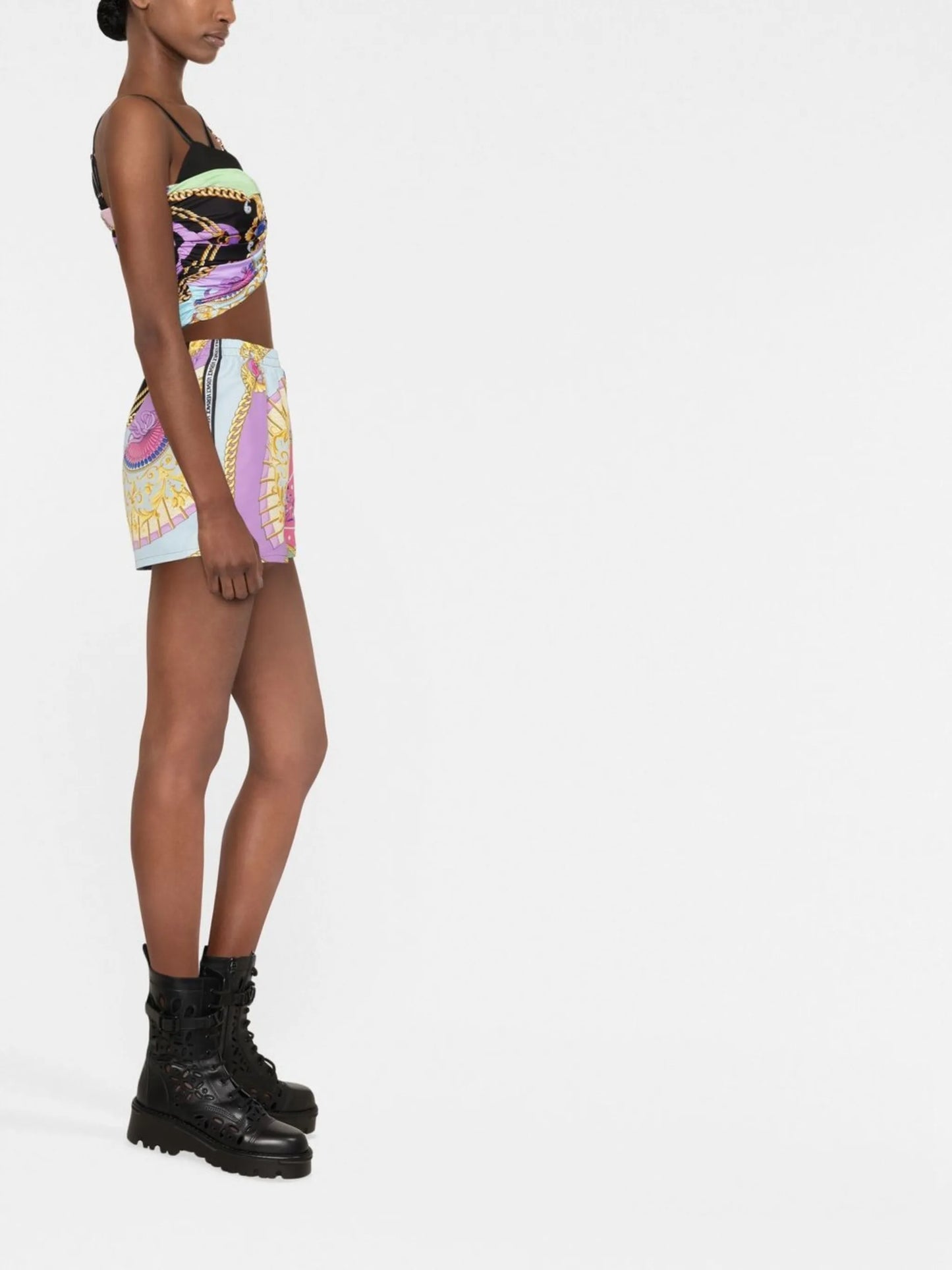 I Ventagli print crop top