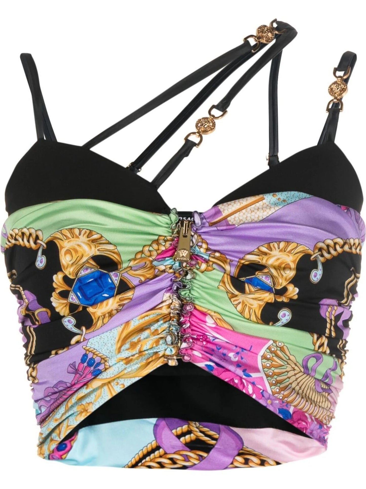 I Ventagli print crop top