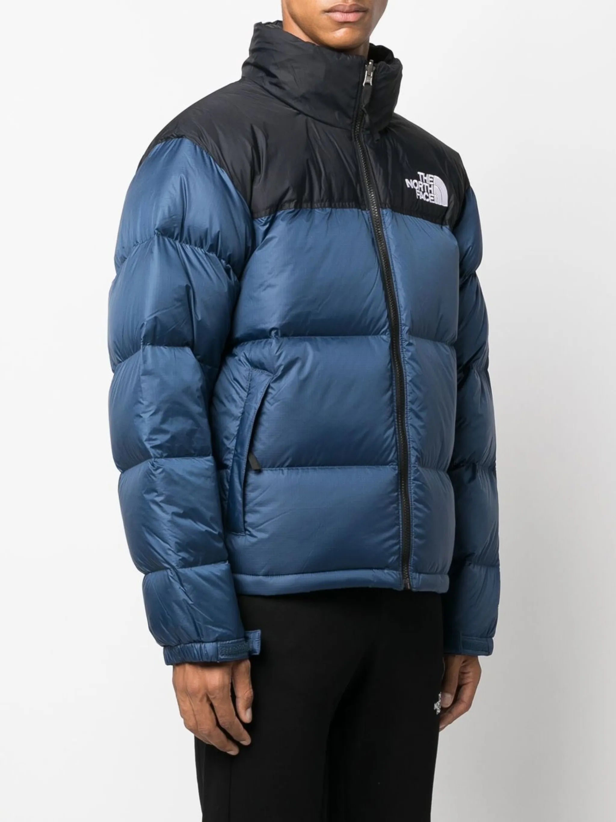 logo-print padded down jacket