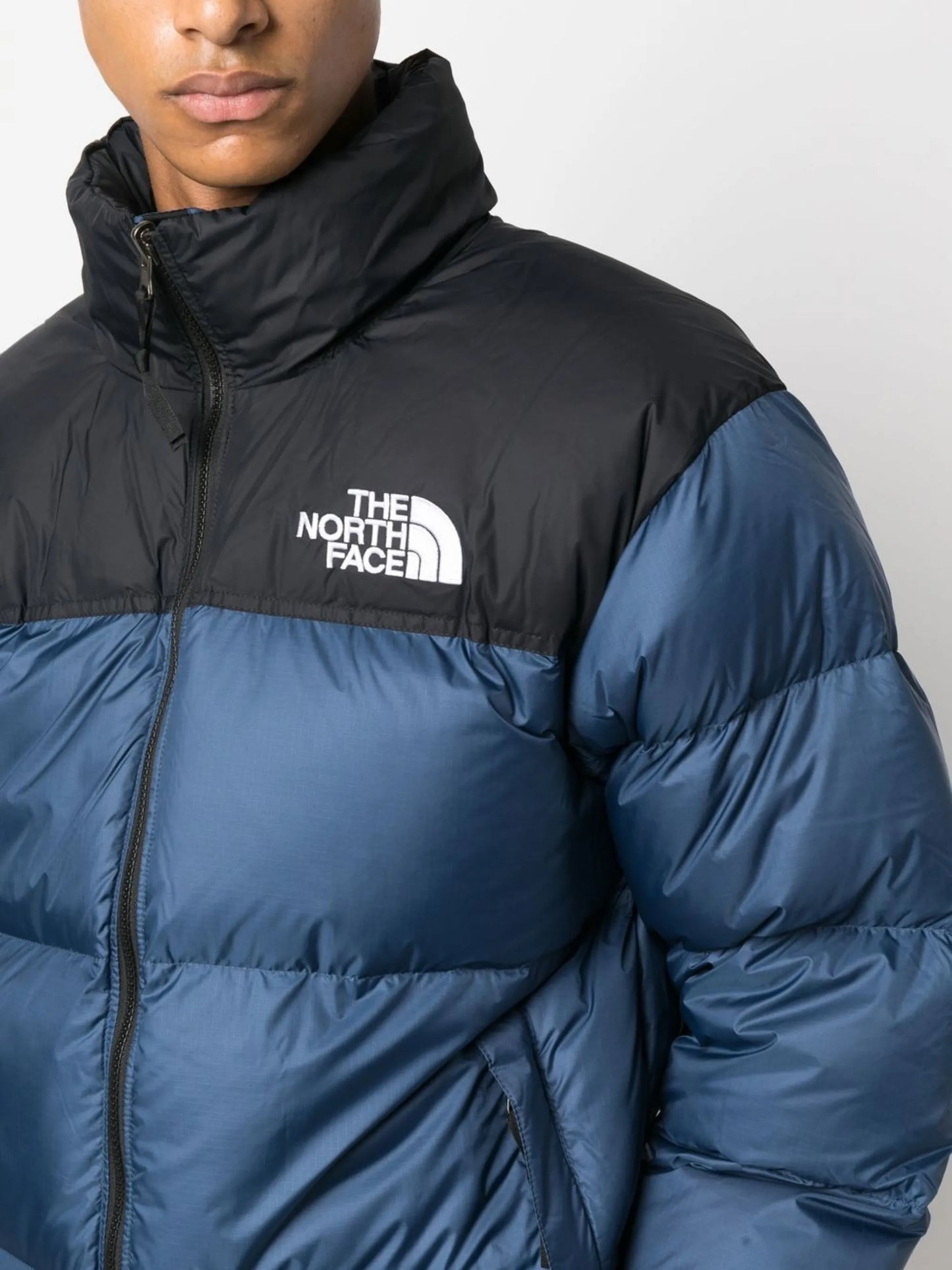logo-print padded down jacket