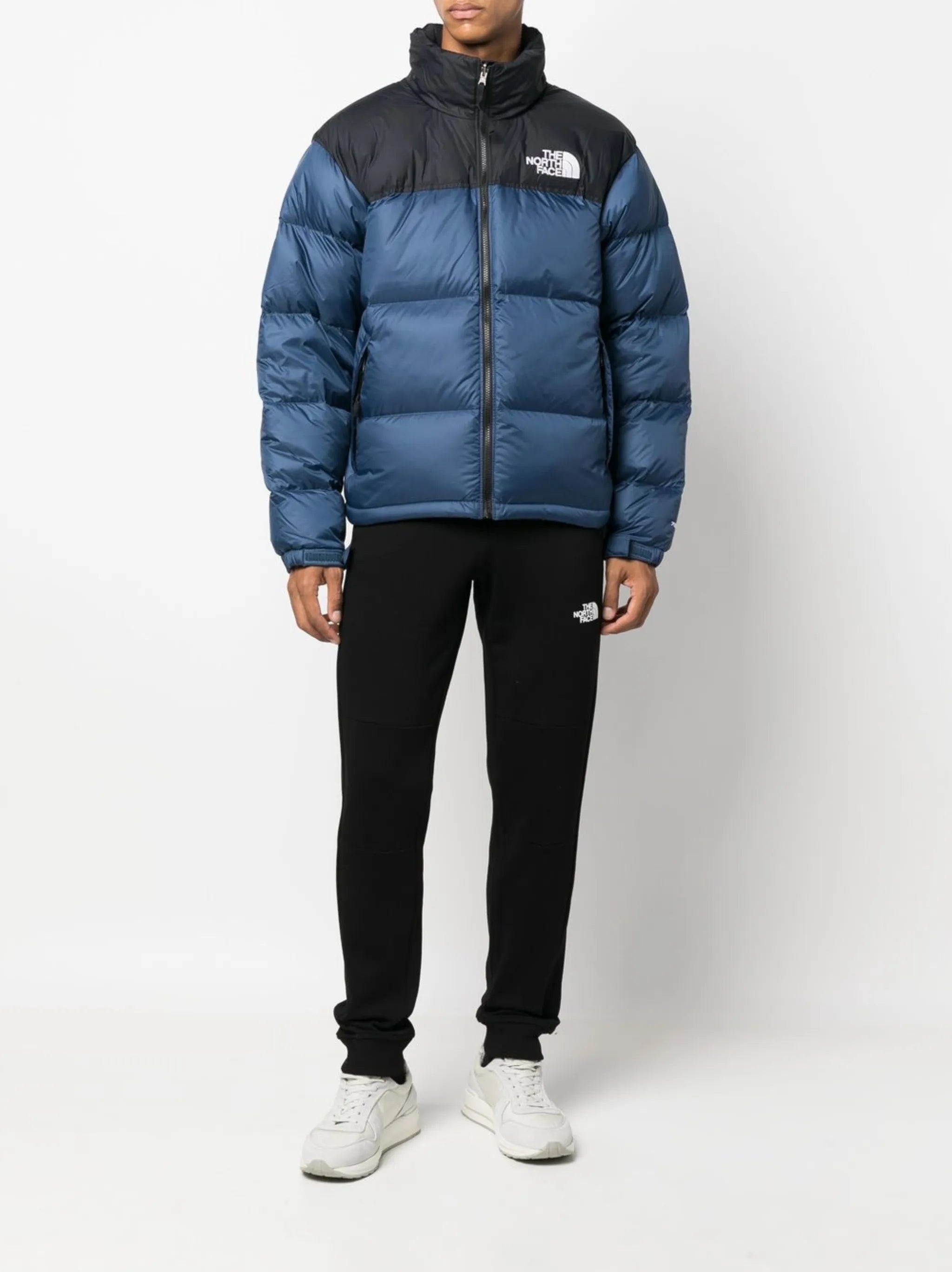 logo-print padded down jacket